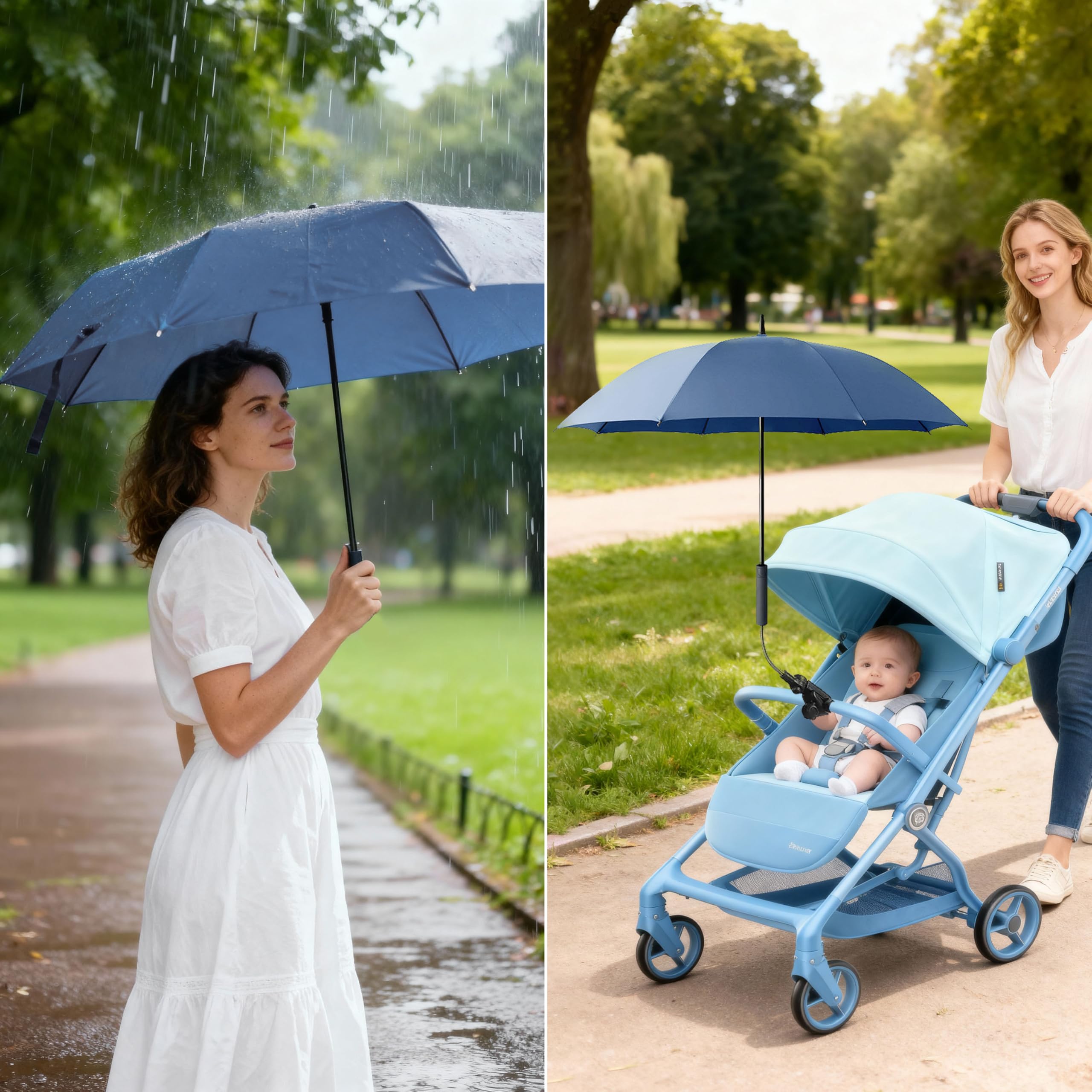 Alephnull Universal 2-in-1 Umbrella with Adapter: Pram Umbrella & Umbrella Compatible with All Models - Image 2