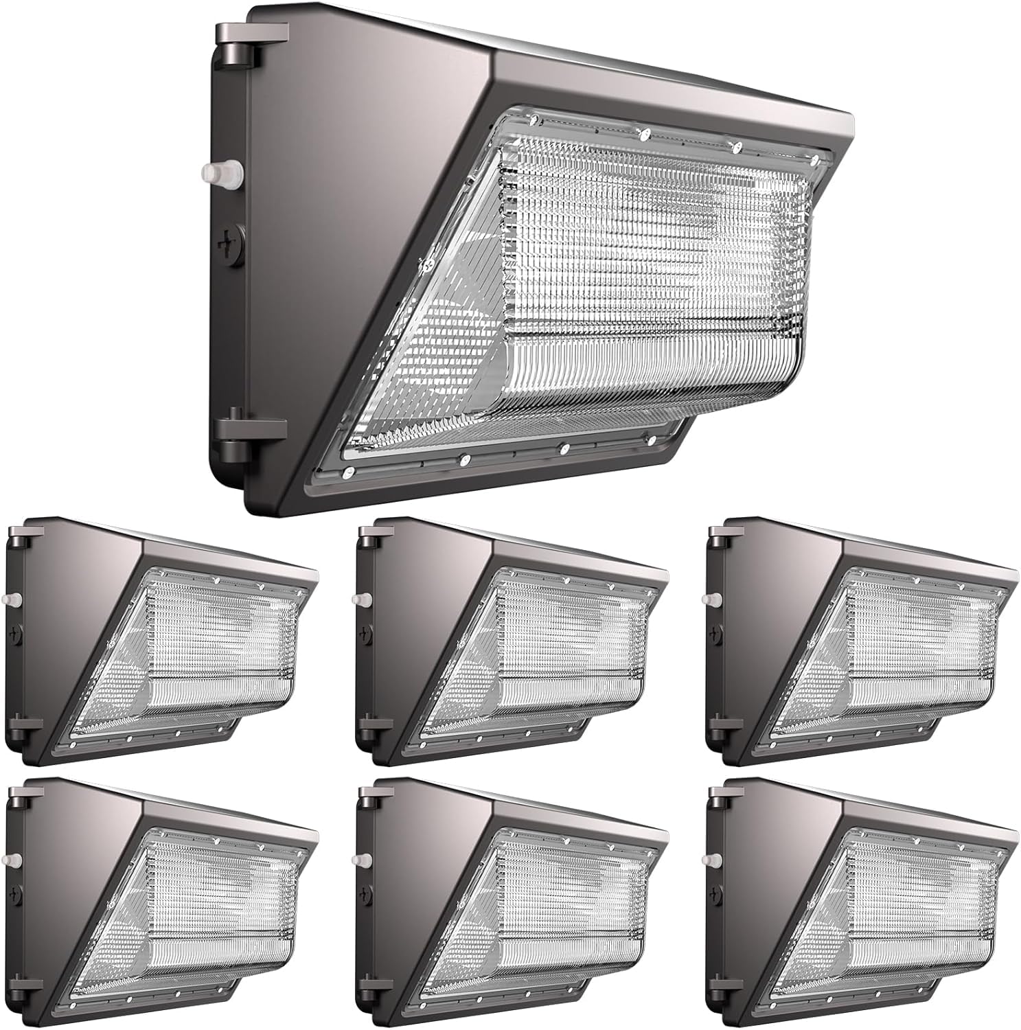 Lightdot 6Pack 200W LED Wall Pack Lights, 100-277v Dusk to Dawn with Photocell | 30000Lm(150Lm/W) 5000K IP65 Outdoor Exterior Lighting Fixture, Energy Saving|5-Yrs Warranty, ETL(Height:15~30ft)