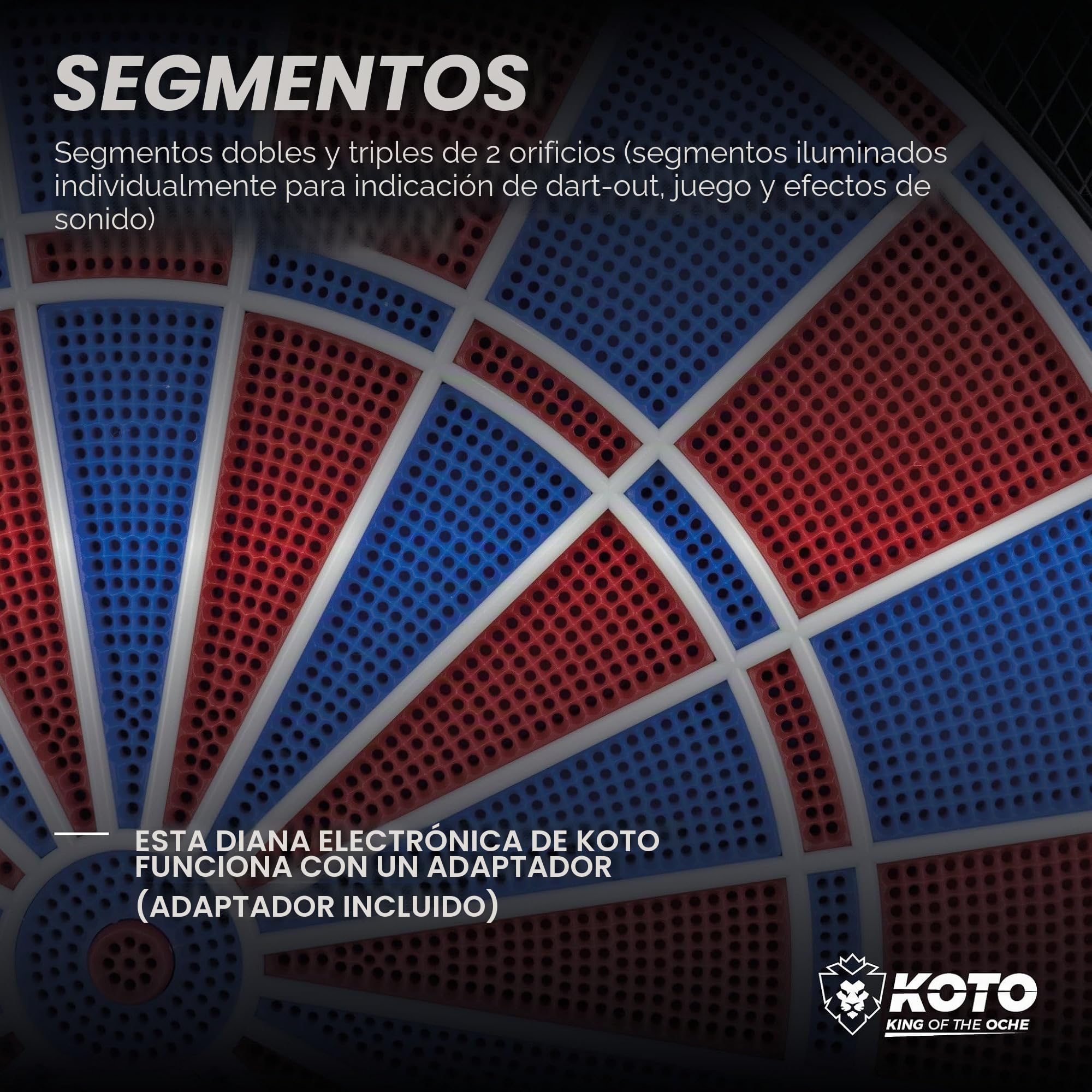 KOTO – Diana Electrónica Royal 580, 6 Dardos Soft, 36 Juegos, Más de 580 Variantes, para 1-8 Jugadores