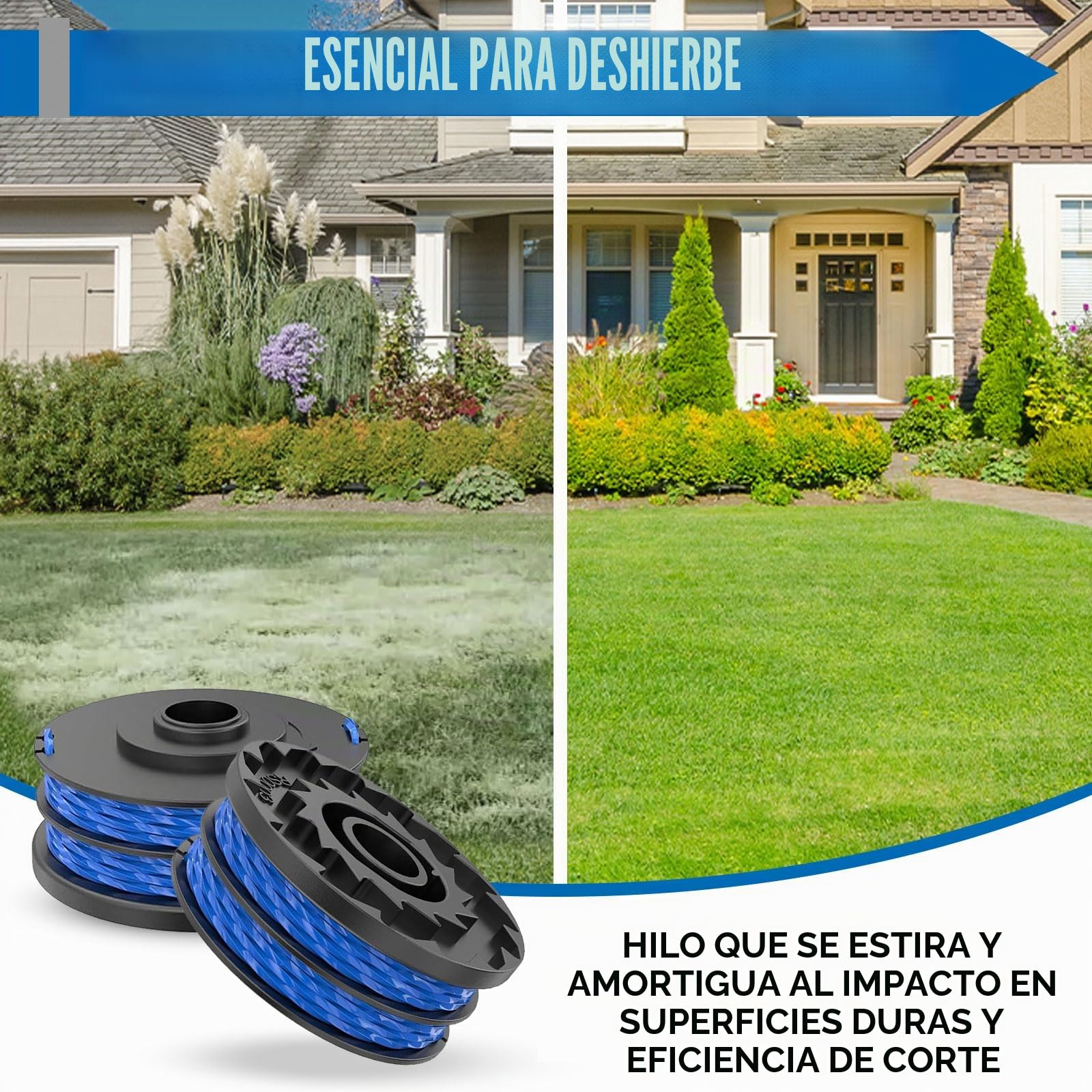 4 bobinas de repuesto para recortadora de bordes compatibles con Ryobi RAC123,bobina de hilo para recortadora Ryobi RLT4027, RLT4125, RLT5027, RLT6030, RLT5127, RLT6130-5132002670(4 carrete)