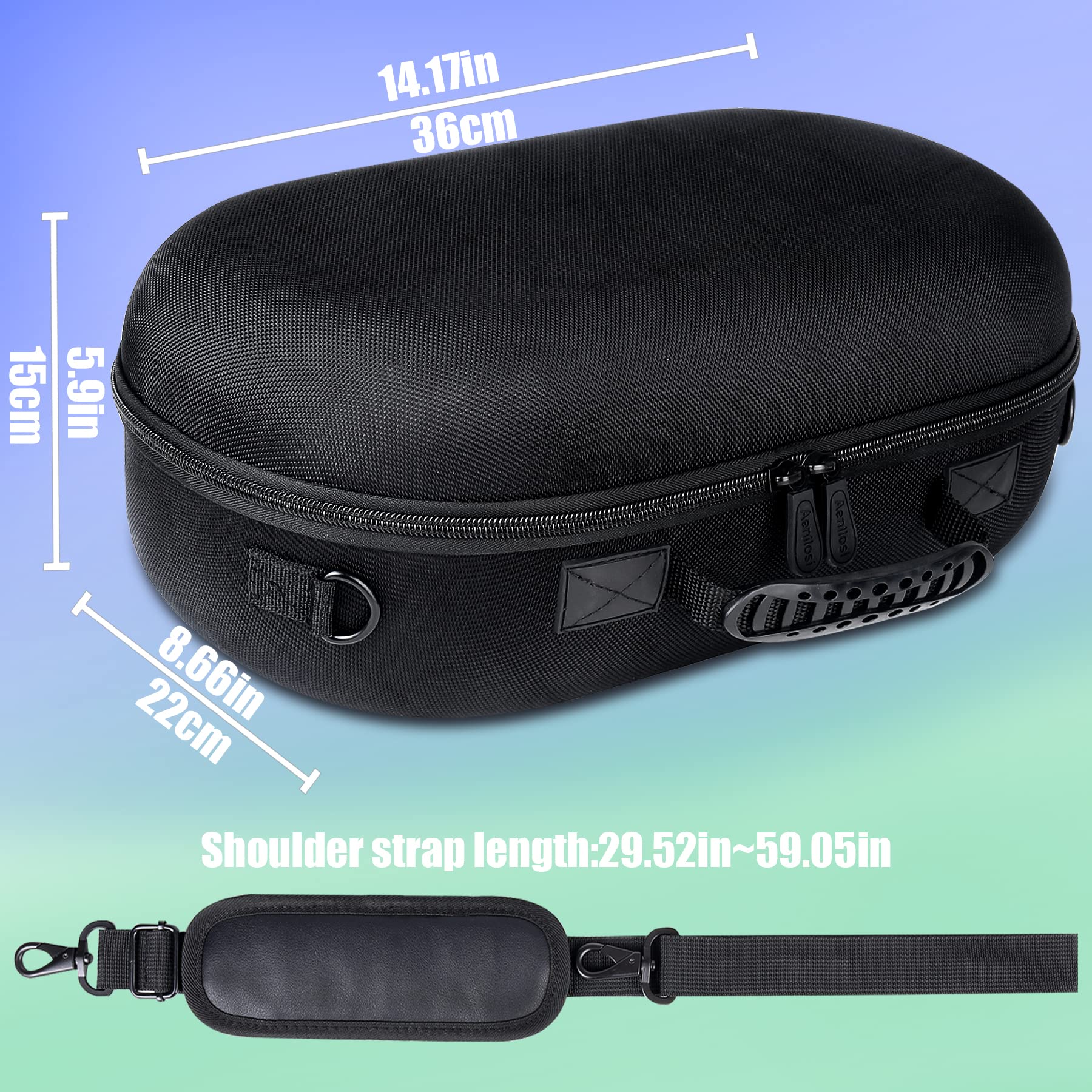 Aenllosi Custodia Case portatile per Meta Quest Pro/Meta Quest 3 Visore VR（Solo Borse）（Nero）