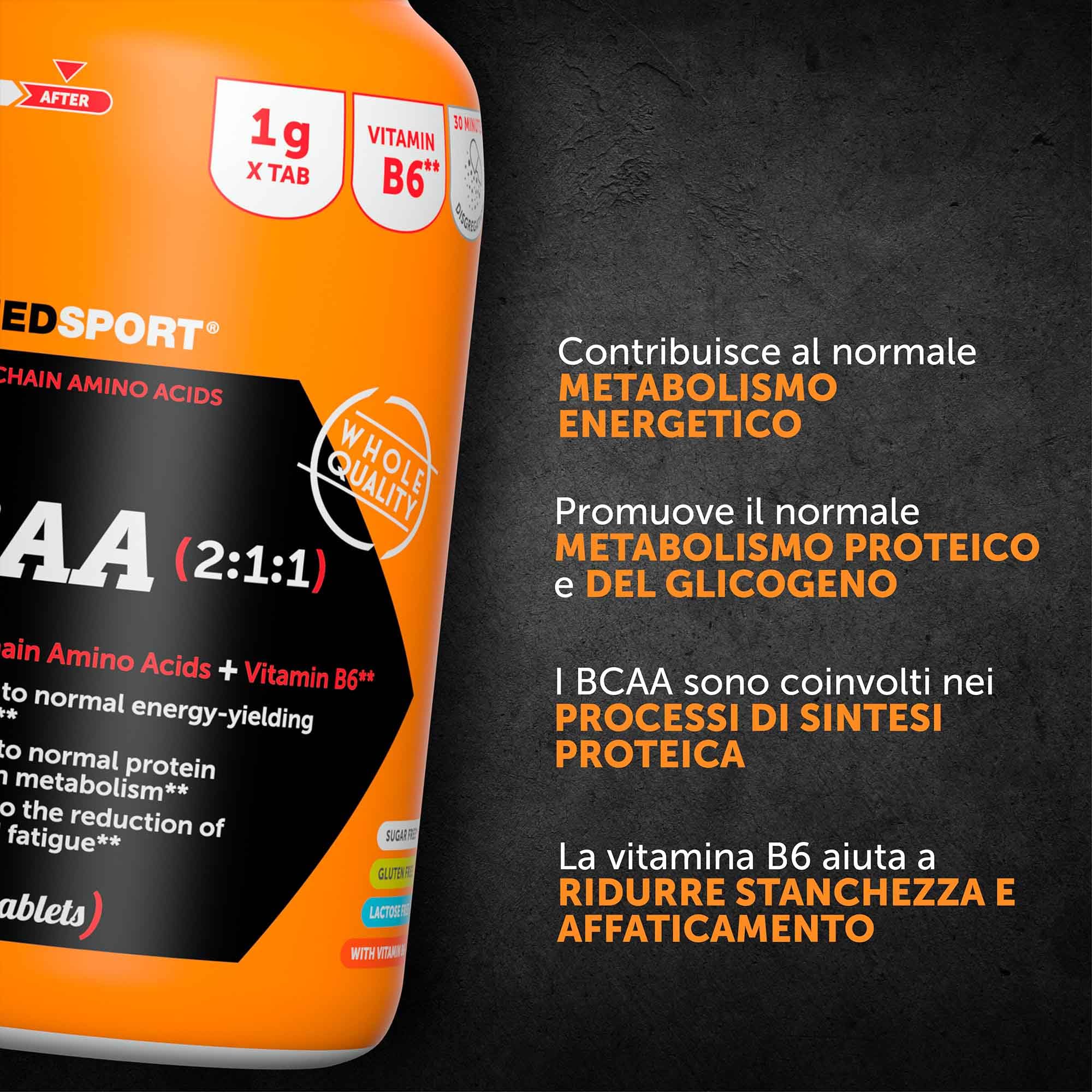 NAMEDSPORT SUPERFOOD BCAA 2:1:1 | EAA Aminoacidi Essenziali e Ramificati con Vitamina B6 | Recupero Muscolare e Sintesi Proteica | Intra Workout Palestra | 300 Compresse