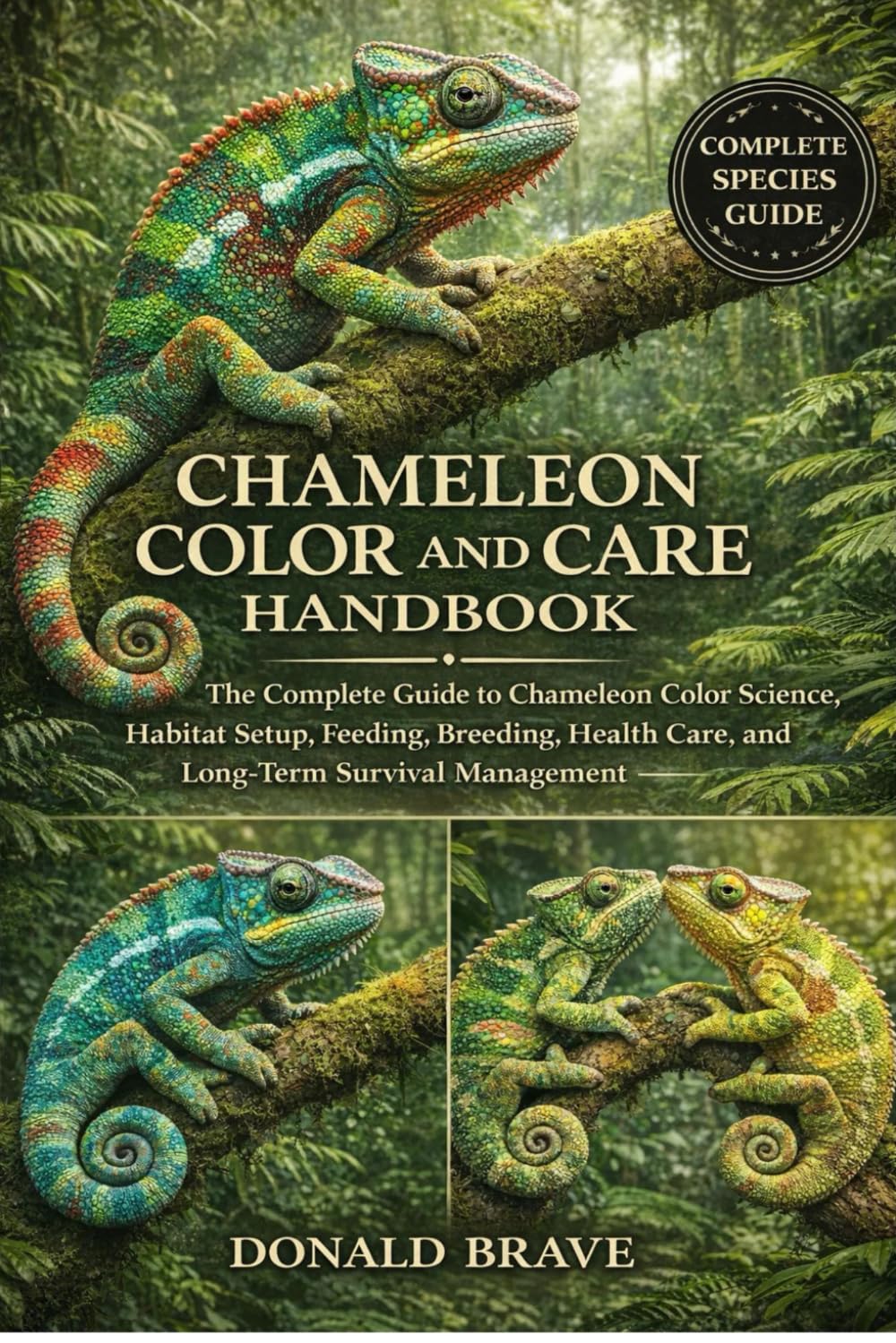 CHAMELEON COLOR AND CARE HANDBOOK: The Complete Guide to Chameleon Color Science, Habitat Setup, Feeding, Breeding, Health Care, and Long-Term Survival Management.