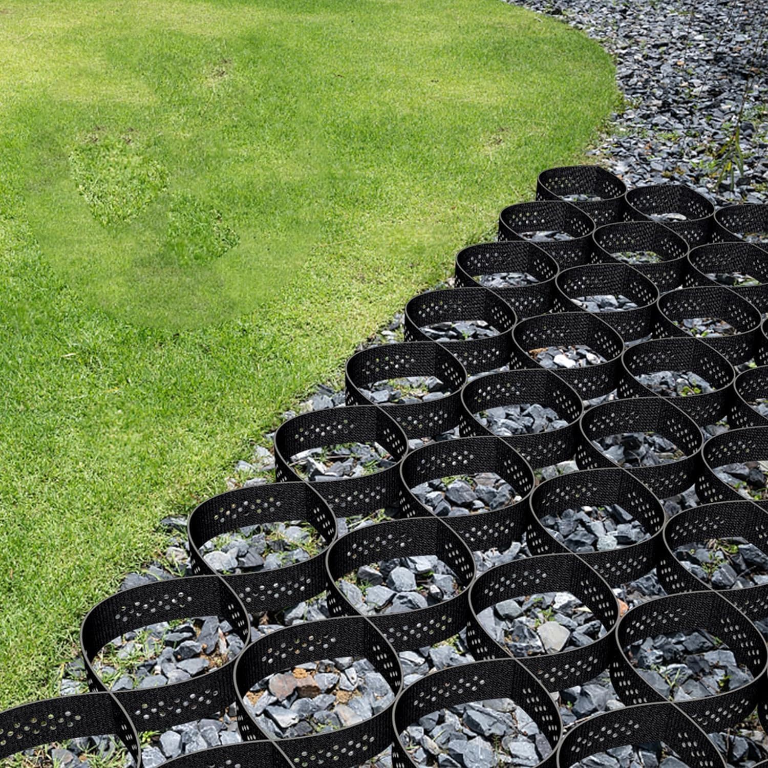 Plastikowa kratka stabilizatora gruntu do wzmocnienia podjazdu i ścieżek, przepuszczalna kostka brukowa do kształtowania krajobrazu i kontroli erozji