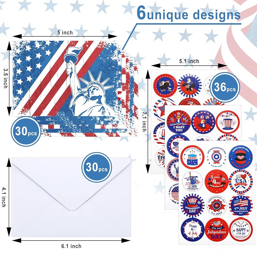 amazon-com-outus-30-sets-patriotic-blank-greeting-cards-kits-bulk-4th-of-july-american-flag-note-cards-with-white-envelopes-and-stickers-for-usa-veterans-military-independence-day-party-essentials for Free Printable Fourth Of July Cards Amazon.com : Outus 30 Sets Patriotic Blank Greeting Cards Kits Bulk 4th of July American Flag Note Cards with White Envelopes and Stickers for USA Veterans Military Independence Day Party Essentials : for Free Printable Fourth Of July Cards