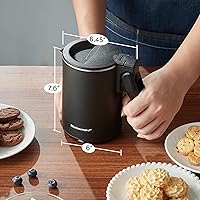 Vista 7 de Elite Gourmet - Hervidor eléctrico de doble voltaje 120-230V, viaje con aislamiento de doble pared de tacto frío, 0.6L, hervidor eléctrico de acero