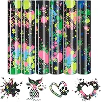 Vista 6 de Tintnut Splash Rollo de vinilo de transferencia de calor, 12 pulgadas x 5 pies, tinta de acuarela multicolor con estampado de tinta HTV