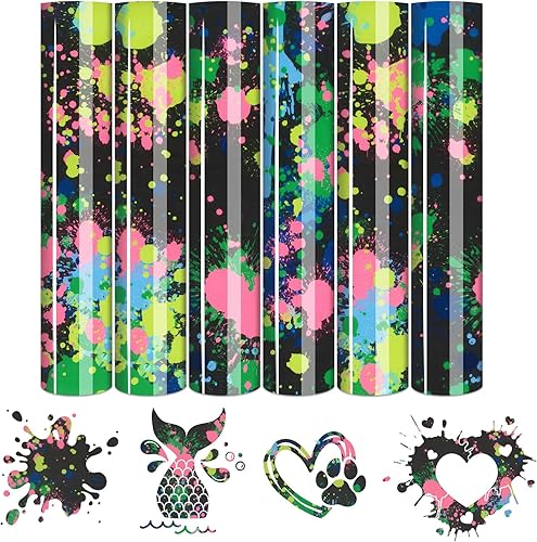 Miniatura 9 de Tintnut Vinilo de transferencia de calor de mármol, 12 hojas de 10 x 12 pulgadas, paquetes de acuarela con patrón dorado de vinilo para planchar