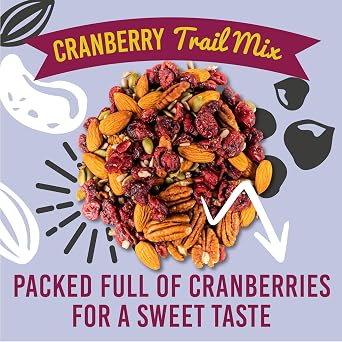 Sunburst Snacks Cranberry & Nut Trail Mix, High Fibre Blend Including Pumpkin & Sunflower Seeds, Resealable & Recyclable Pouch, 500G