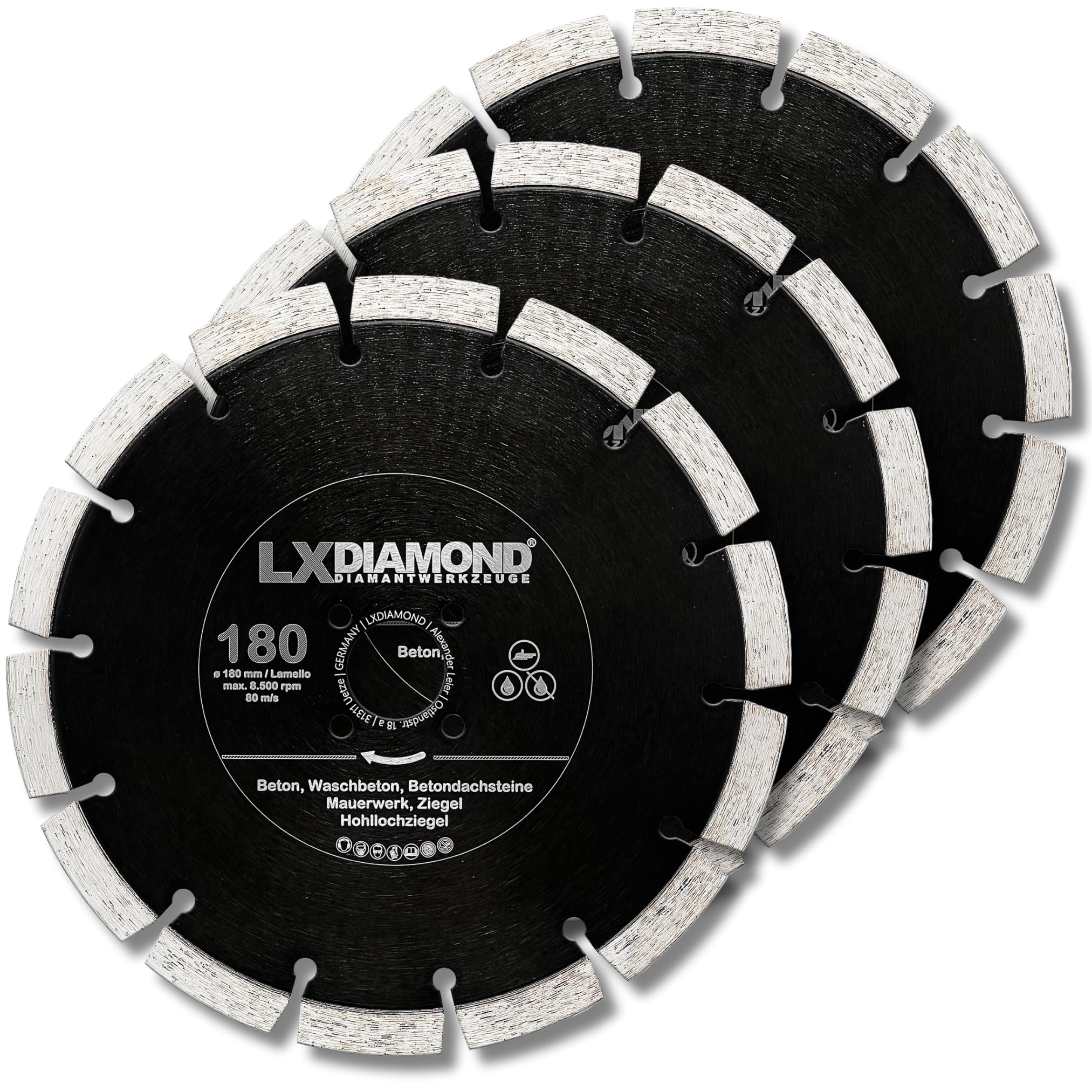 3x Diamant-Trennscheibe 180mm - geeignet für Beton Mauerwerk Universal - 180 mm Diamantscheibe passend für Lamello Tanga Delta S2 / Fein MF14-180 Montagefräse - in Premium Qualität