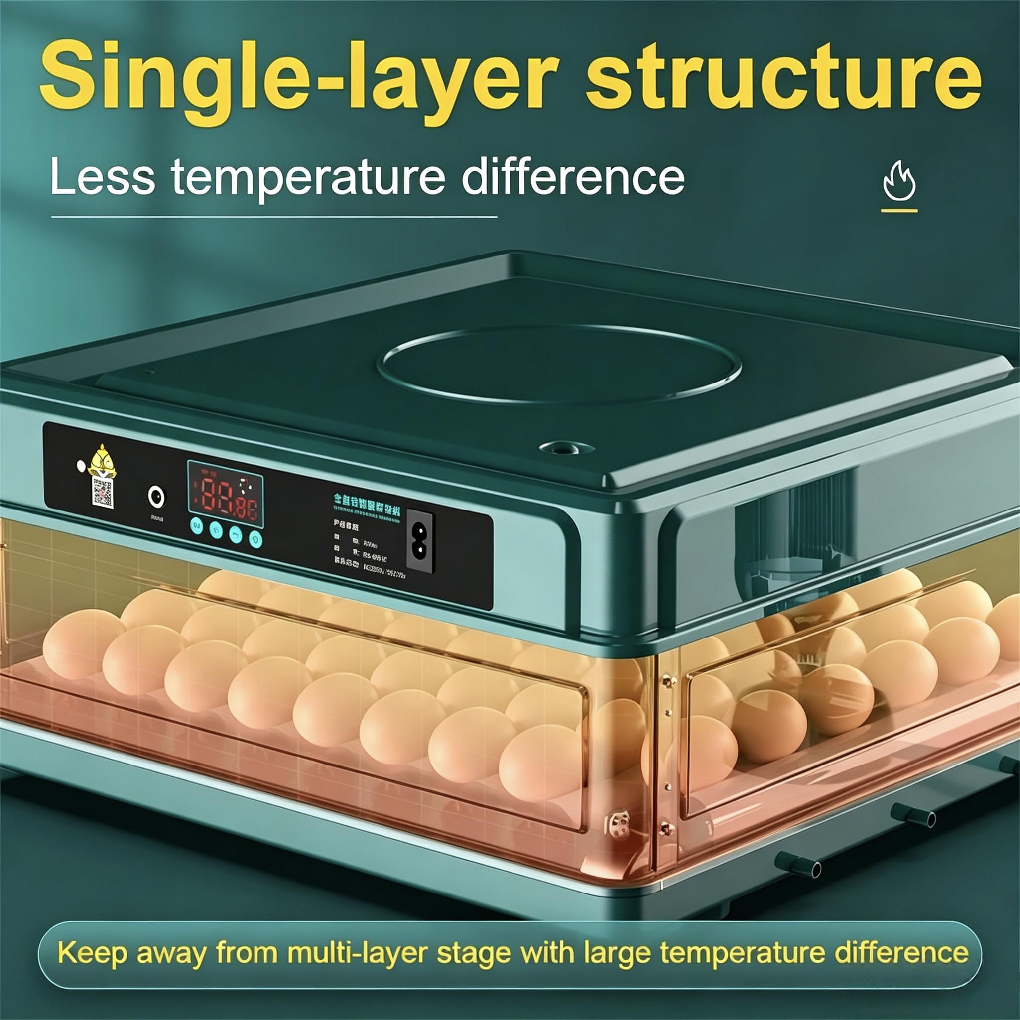 Incubadora totalmente automática de 10-36 huevos, incubadora de gallinas con giro automático de huevos, control de temperatura y humedad, para incubar pollos, patos, gansos, codornices (10 huevos)