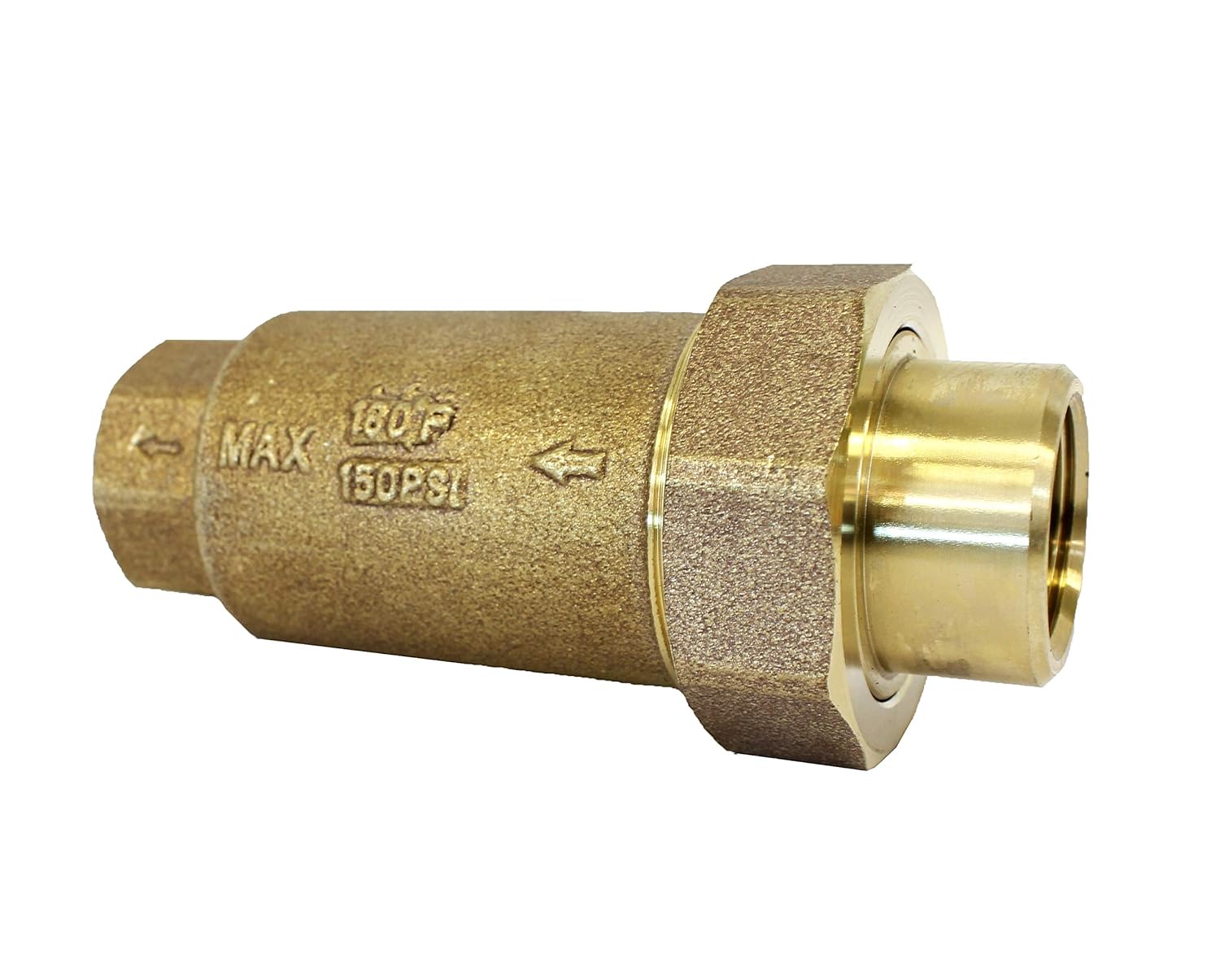 CMI Inc 3/4 inch Dual Check Valve, 3/4" X 3/4" FNPT, Water Backflow Preventer, Spring-Loaded Brass Double Check Valve Assembly,for RV, Garden Hose, Outdoor Faucet,Boiler,Lead-Free Union