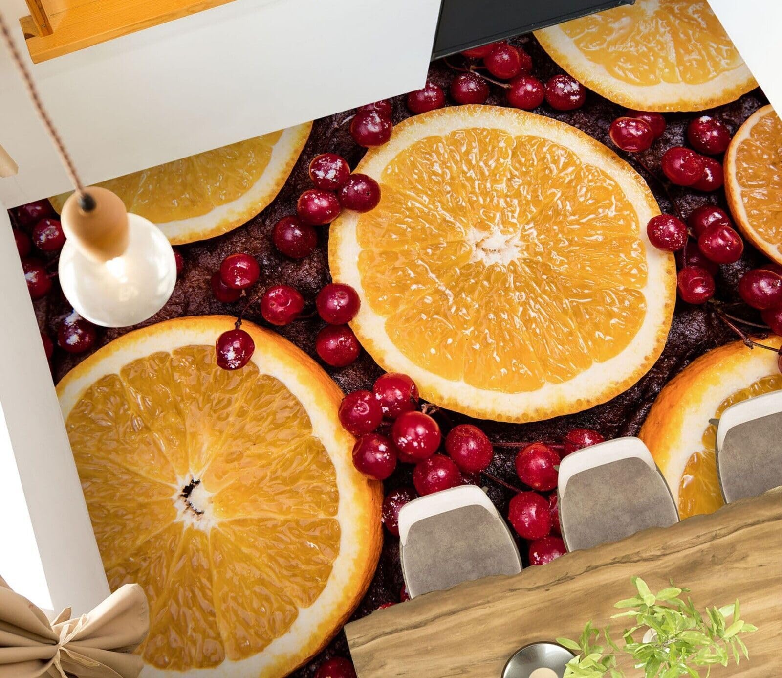 Cartel De Decoración De Piso Murales de papel pintado para suelo de limón y fruta 3D, 250 * 175 cm Murales Pegatinas Cuarto de baño Vinilo autoadhesivo Papel tapiz