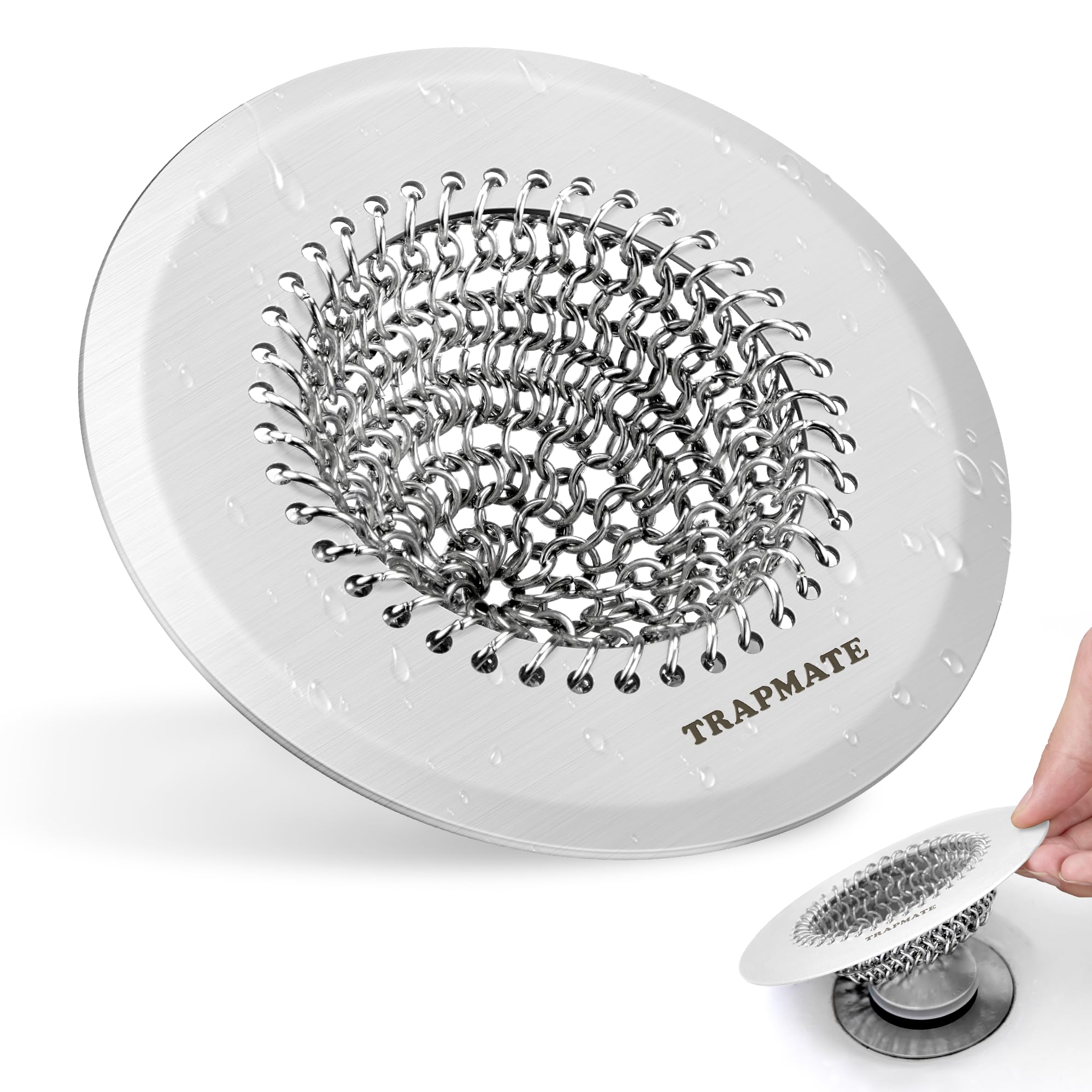 Shower Drain Hair Catcher, Fast Drainage Bathtub Drain Hair Catcher, Easy Clean Hair Catcher Shower Drain, 304 Stainless Steel Shower Drain Cover For Shower Regular & Pop-up Drain (Silvery White)