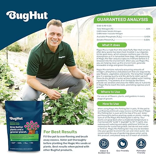 Miniatura 5 de Magic Mix - Suelo orgánico para macetas sin turba para plantas de interior y exterior, suelo de jardín rico en nutrientes para verduras, frutas,