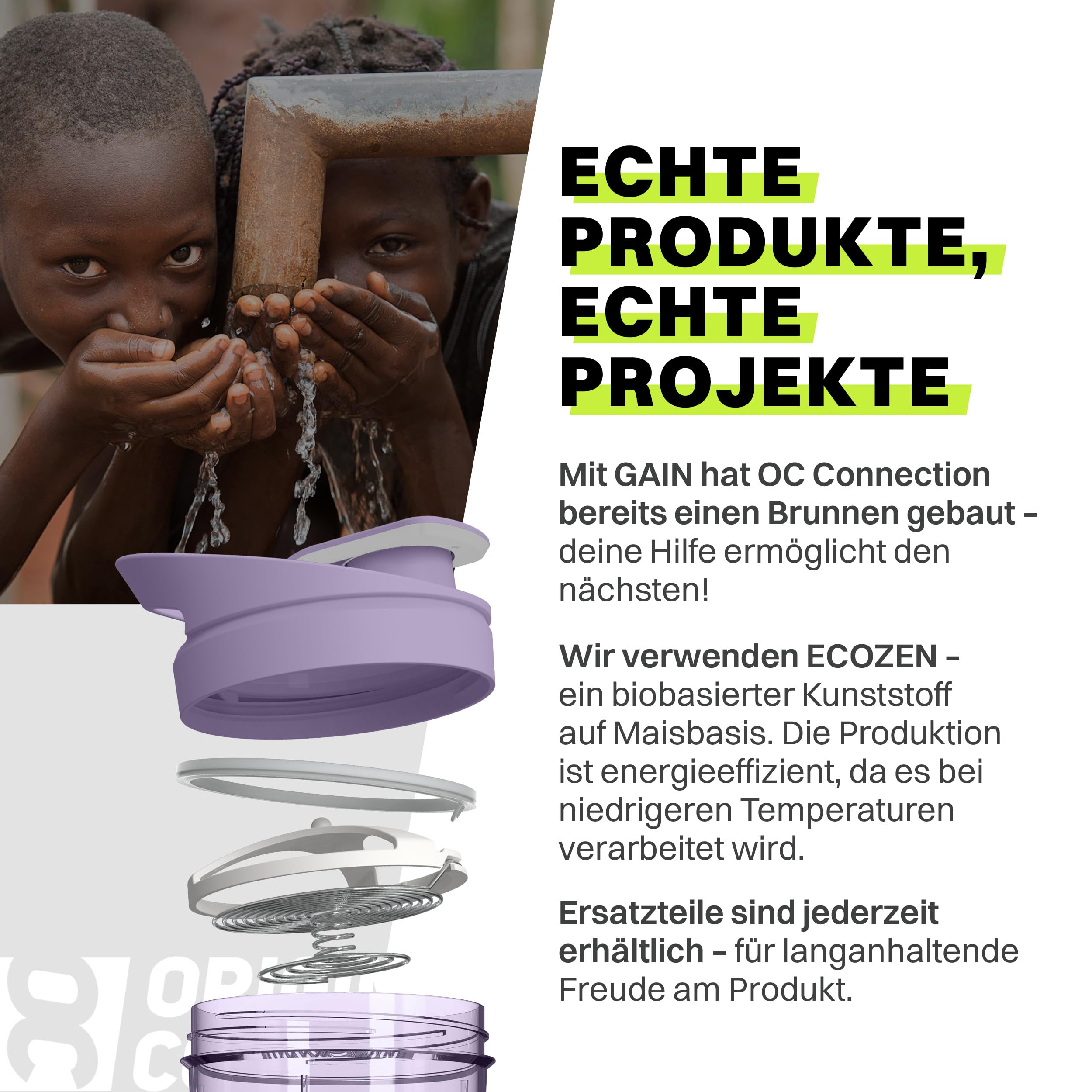 Protein Shaker 500ml + 100ml Pulverfach | Eiweißshaker mit Pulverfach | Gymshaker mit Edelstahl Mischfeder | Mixer für Proteinshakes | Shaker Gym | Klumpenfrei & Dicht | Trinkflasche 600ml BPA-frei