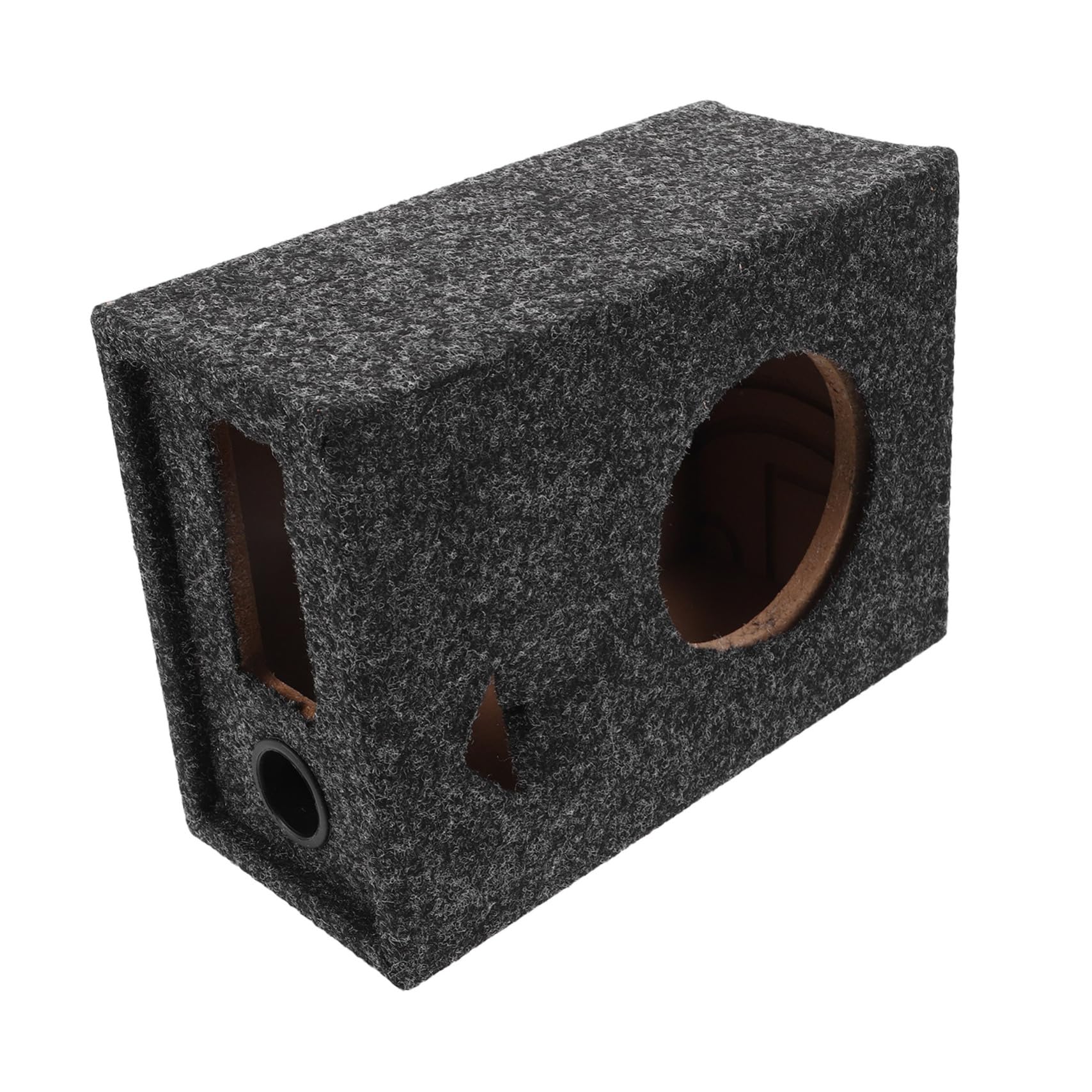 Caja de Subwoofer Alfombrada Ultradelgada 5 Pulgadas para Automóvil, Caja de Altavoces de Audio Vehicular Puertos para Tweeter y Amplificador, Compatible para Instalación DIY