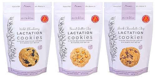 MilkBliss Galletas de lactancia horneadas suaves para amamantar, ingredientes naturales y libres de transgénicos que estimulan la lactancia. Avena,