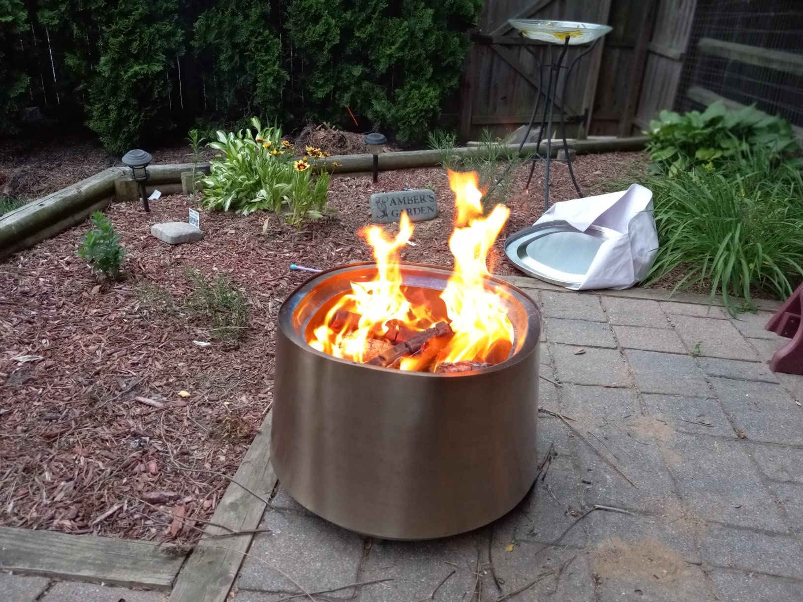 45/mo Finance EAST OAK Fire Pit 21'', Stainless Steel Smokeless Fire Pits for Outside Wood