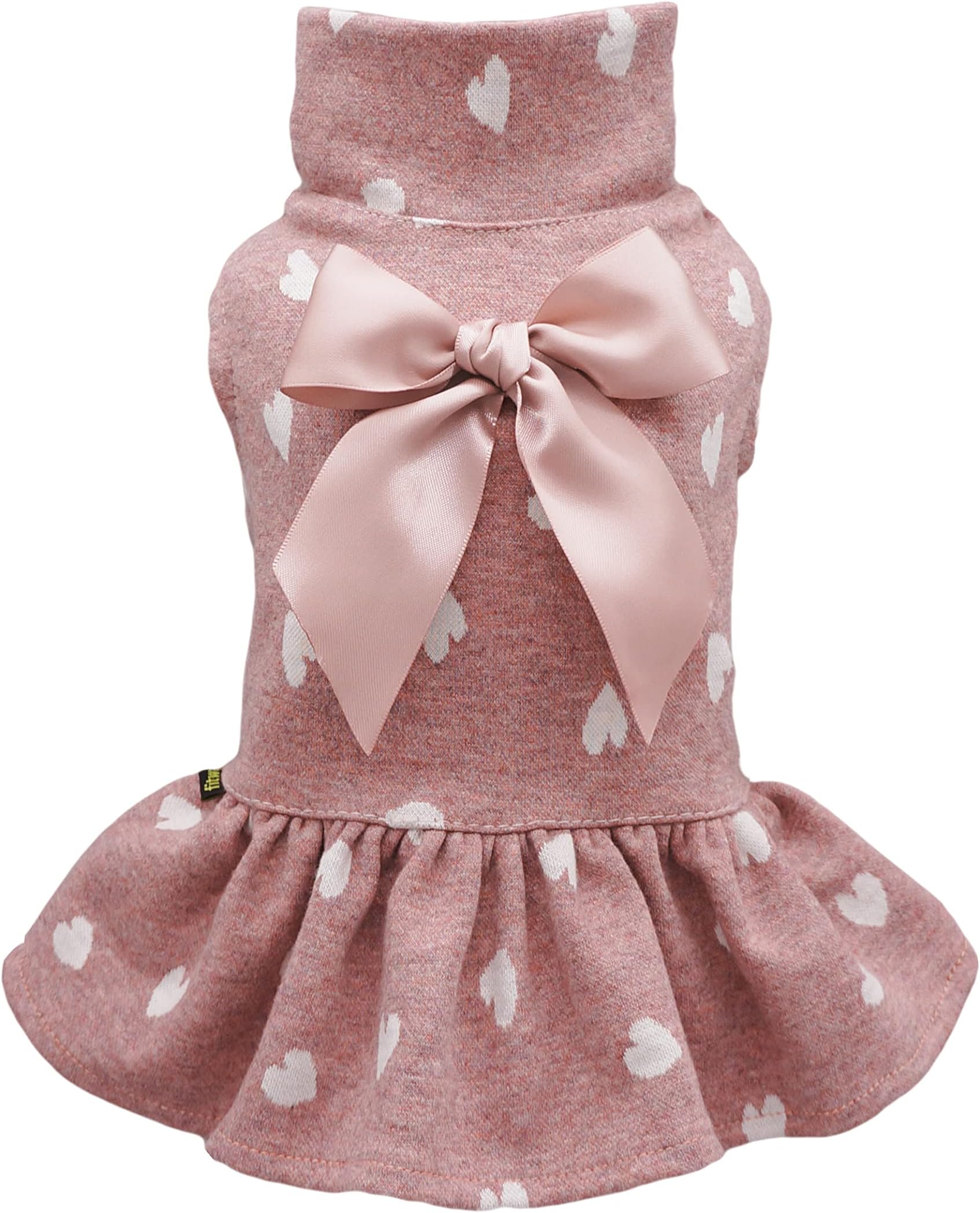 Fitwarm Pet Clothes for Dog Dresses Puppy Turtleneck Dress Doggie Outfits Birthday Party Costumes Pink Large
