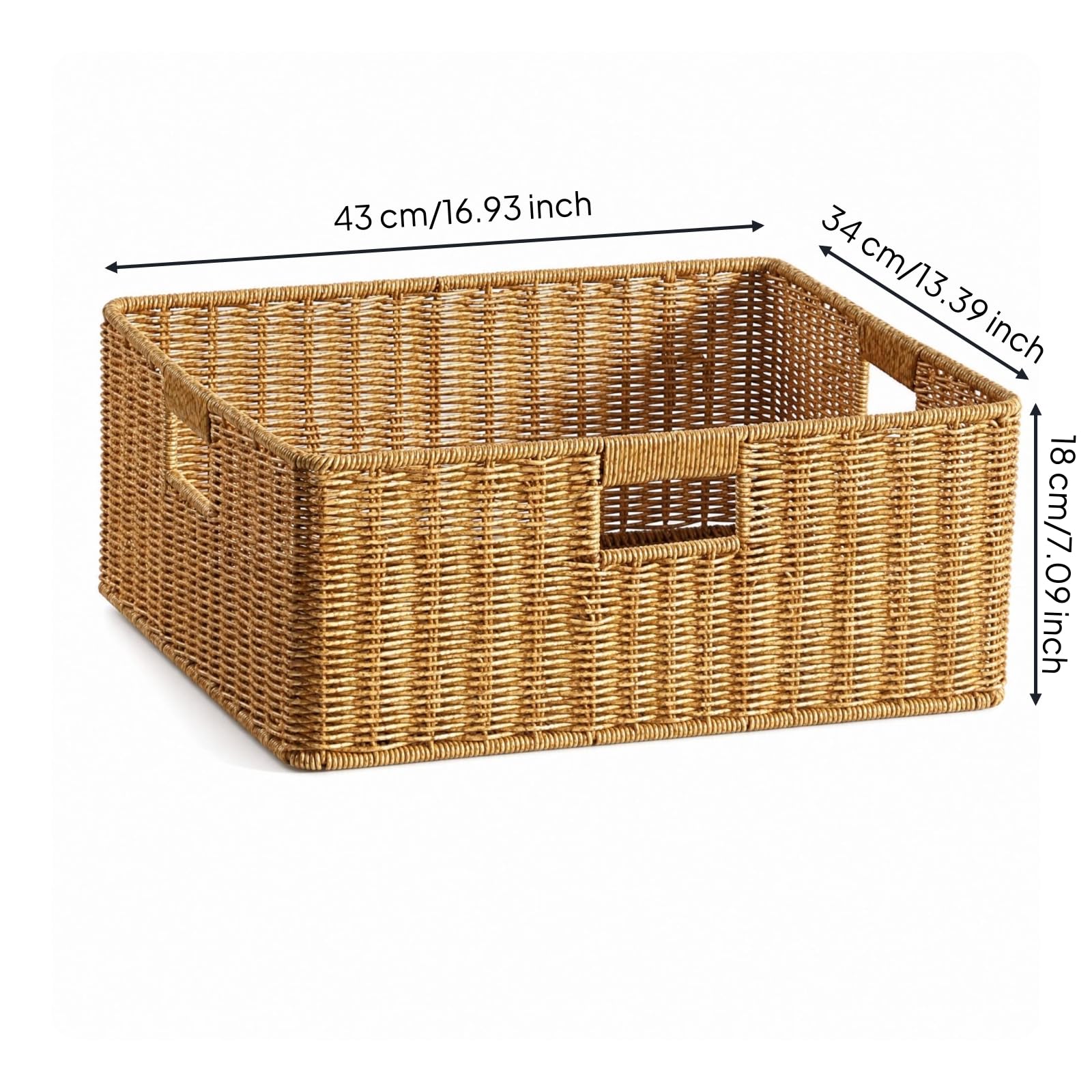 Cesta Tejida con corativo, color to 1, 43 × 34 × 18 Cm