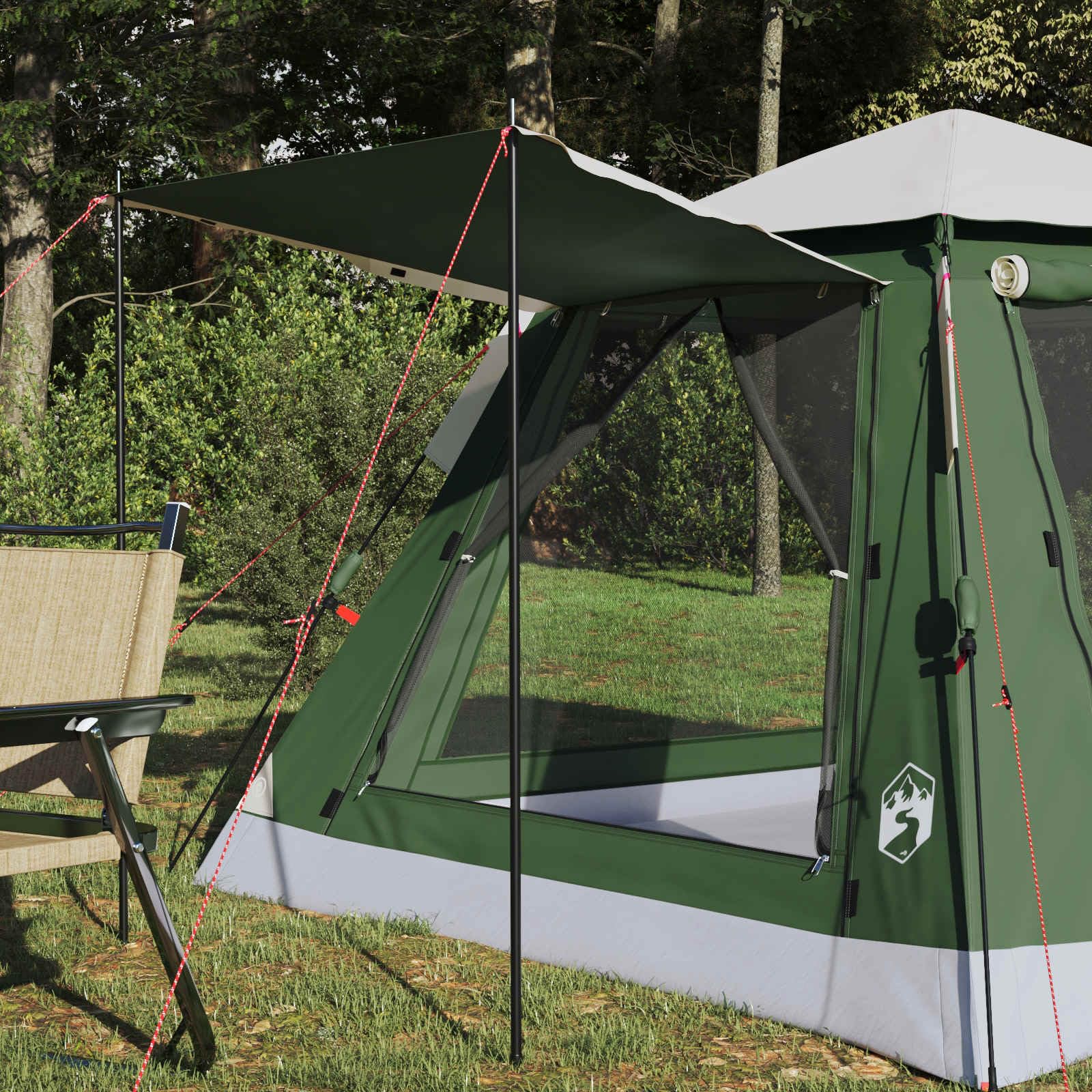 Instant Zelt, wasserdicht, Polyester, 185T, mit UV-Schutz, 2 Türen, 10 Heringe, 6 Seile, Transporttasche für Camping