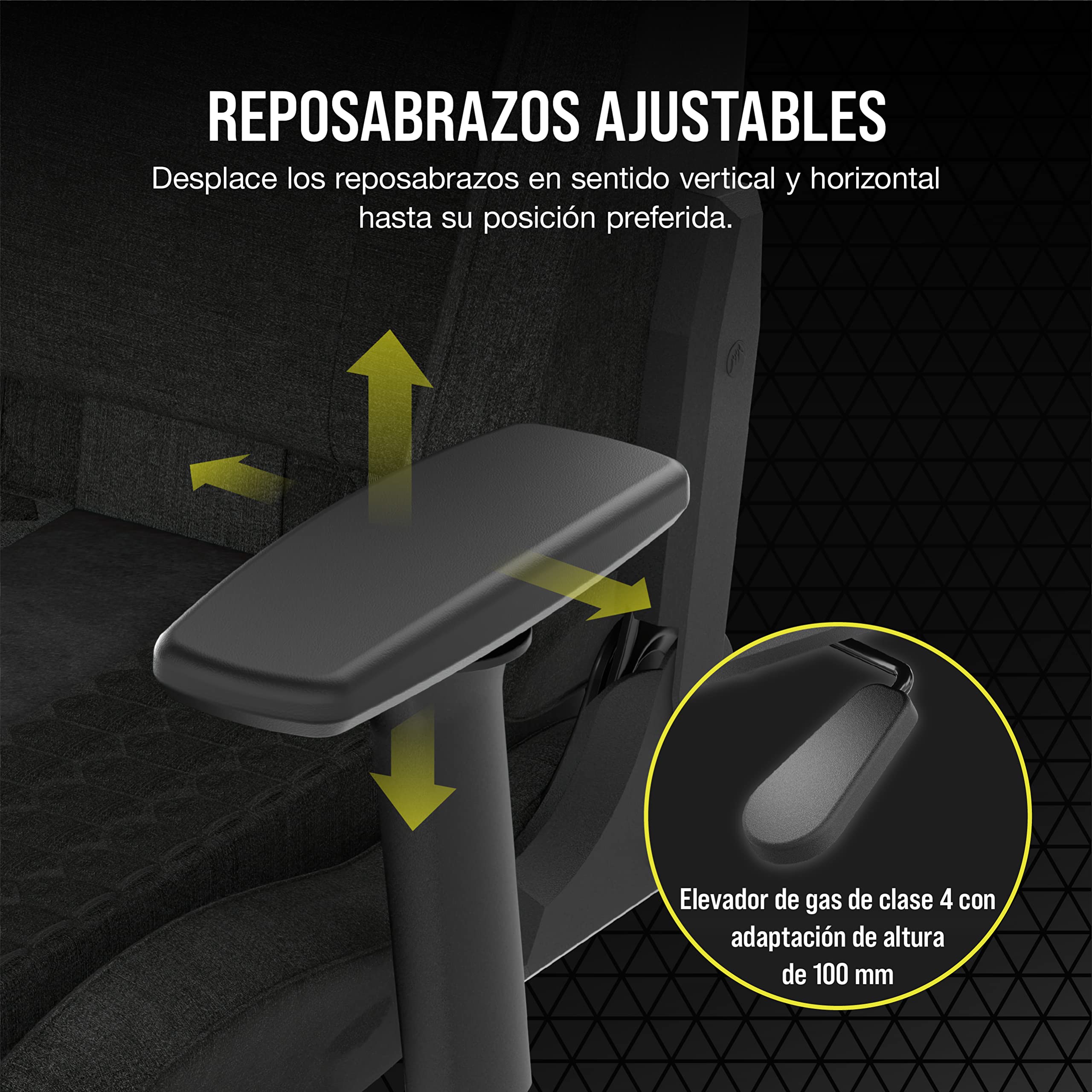 Corsair TC100 Relaxed Silla para Juegos - Negro | Fabric, Diseño Inspirado en Las Carreras, Cojín lumbar, Almohada Cervical Extraíble de Espuma Viscoelástica