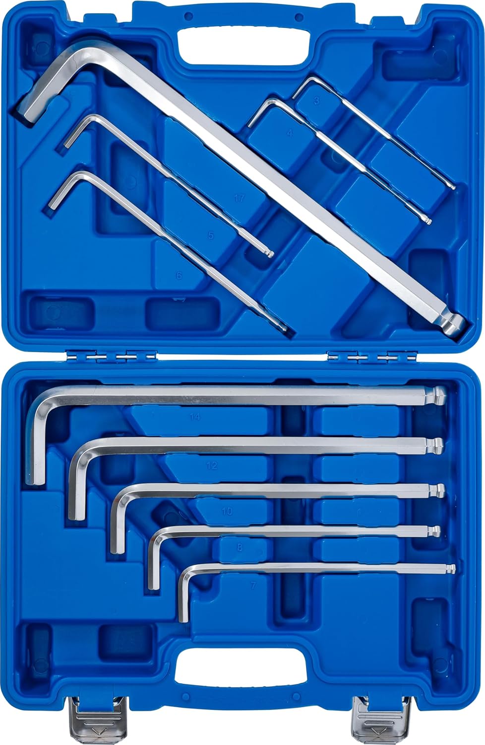 BGS 795 L-Type Maxi Internal Hexagon Allen Key Set, Silver/Blue