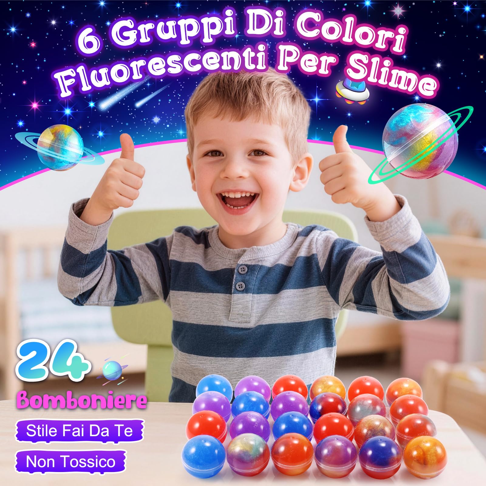 Hapikids Slime per Bambini, Gadget Compleanno Bambini Bambina Bambino Giochi Bambina 6 7 8 9 10 11 12 Anni Femmina Galaxy Slime Ball Fluffy Kit Regalo Bimba 6-12 Anni Femmina Giocattoli Bambino