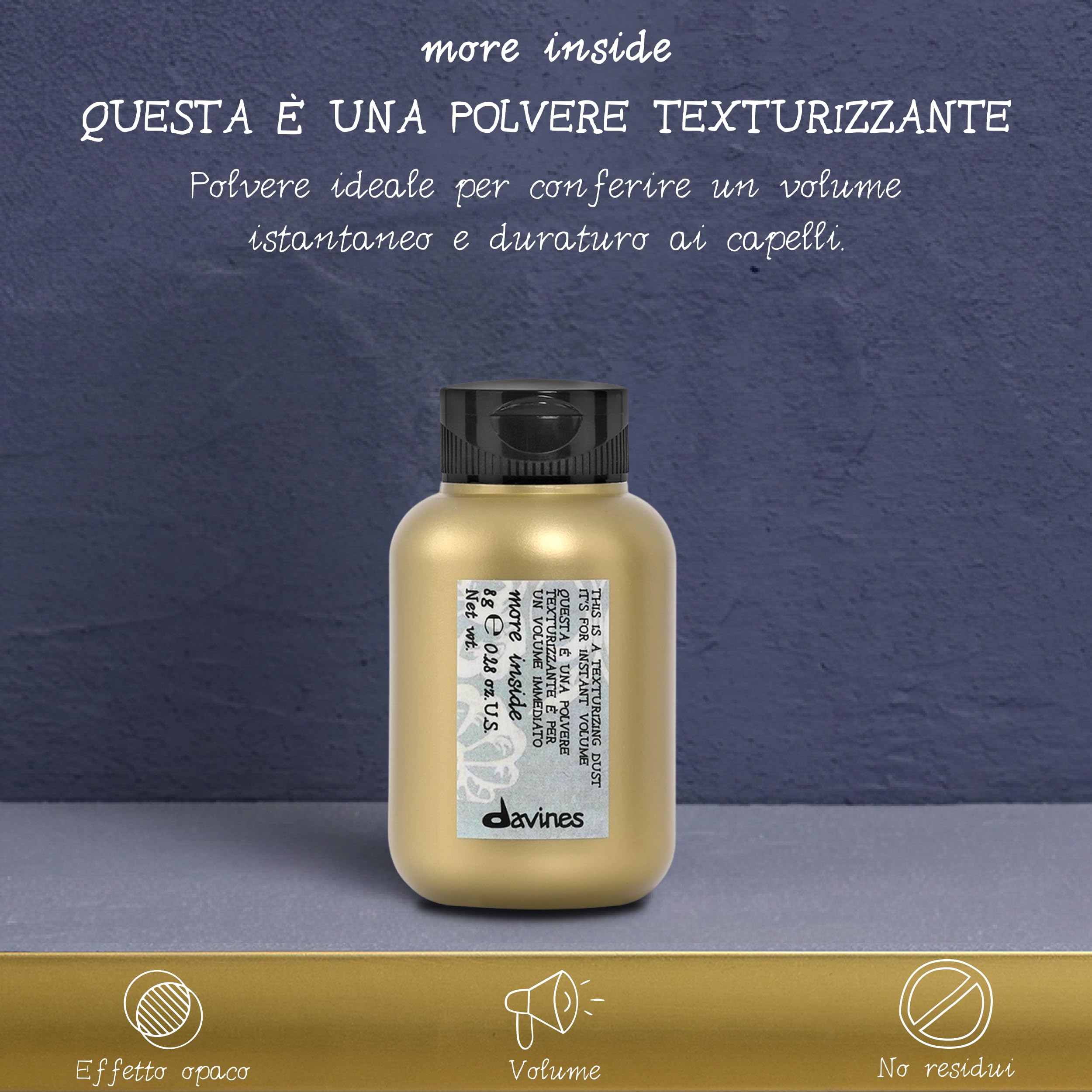 Davines MORE INSIDE Questa è una Polvere Texturizzante - Effetto volume istantaneo e duraturo - 8 g