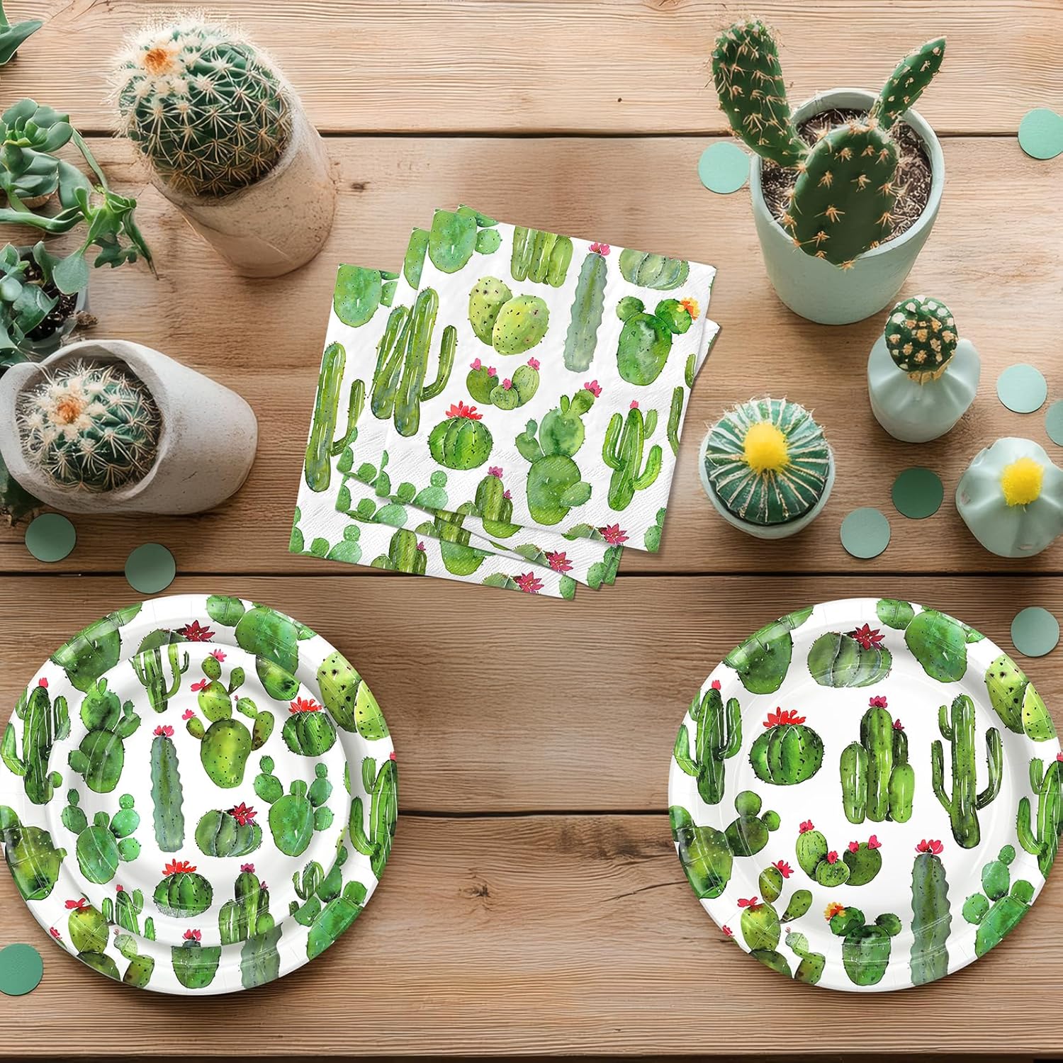 Cactus Party Decorations - Cactus Party Plates and Napkins for Kids Birthday Party, Serves 40 Guests