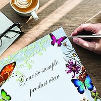 Vista 3 de Papel para impresora láser y inyección de tinta con membrete de mariposas, paquete de 25