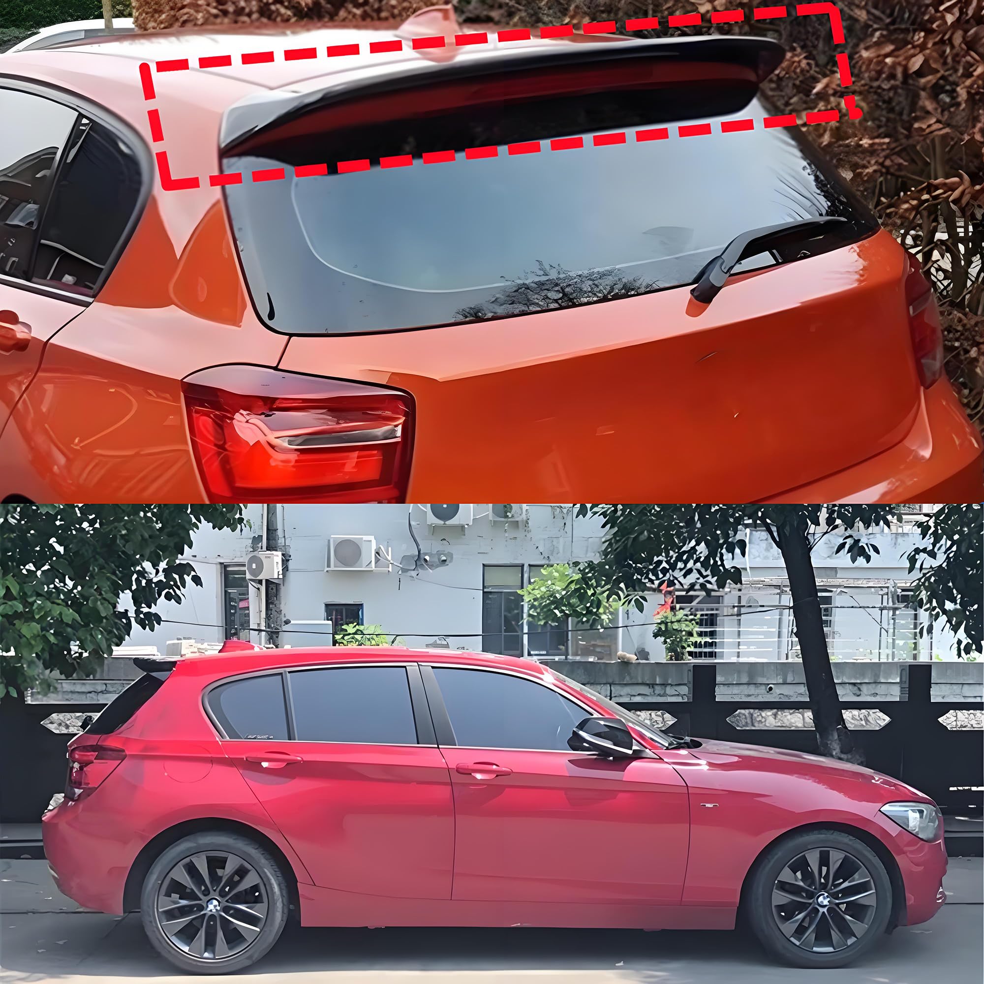 MUTUSAISI Aileron becquet Spoiler pour BMW Serie 1 F20 F21 2012-2019 114d/ 114i/ 116d/ 116i/ 118d/ 118i/ 120d/ 120i/ 125d/ 125i/ M135i/ M140i Noir Brillant de Coffre de Toit Hayon Arrière Accessoires