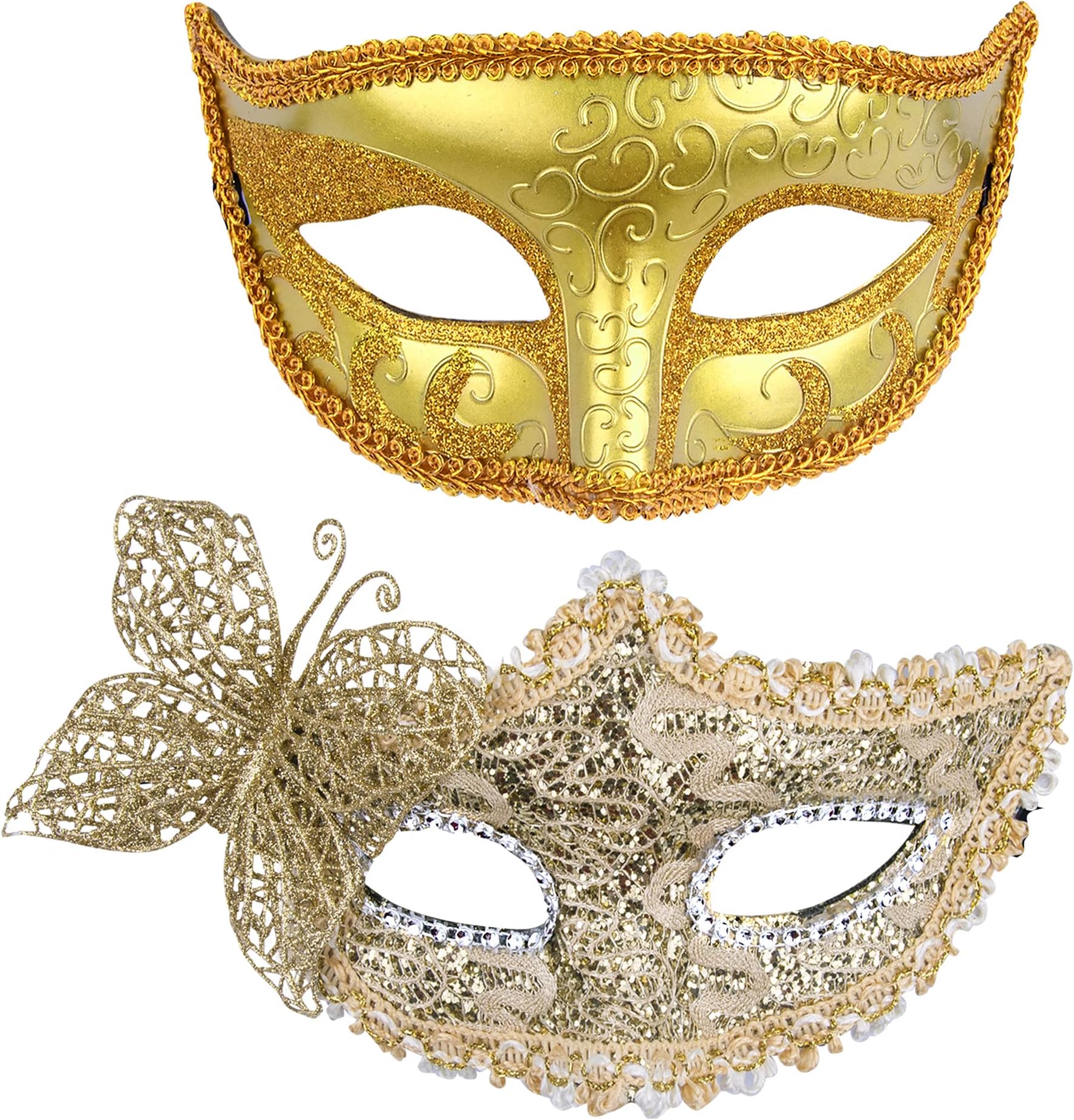 Couple Masquerade Masks Set Venetian Party Mask Plastic Halloween Costume Mask Mardi Gras Mask for Women and Men
