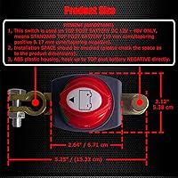 Vista 2 de Ampper Interruptor de desconexión de batería de poste superior 12V - 48V, interruptor de desconexión de batería marina, corte de energía, apagado