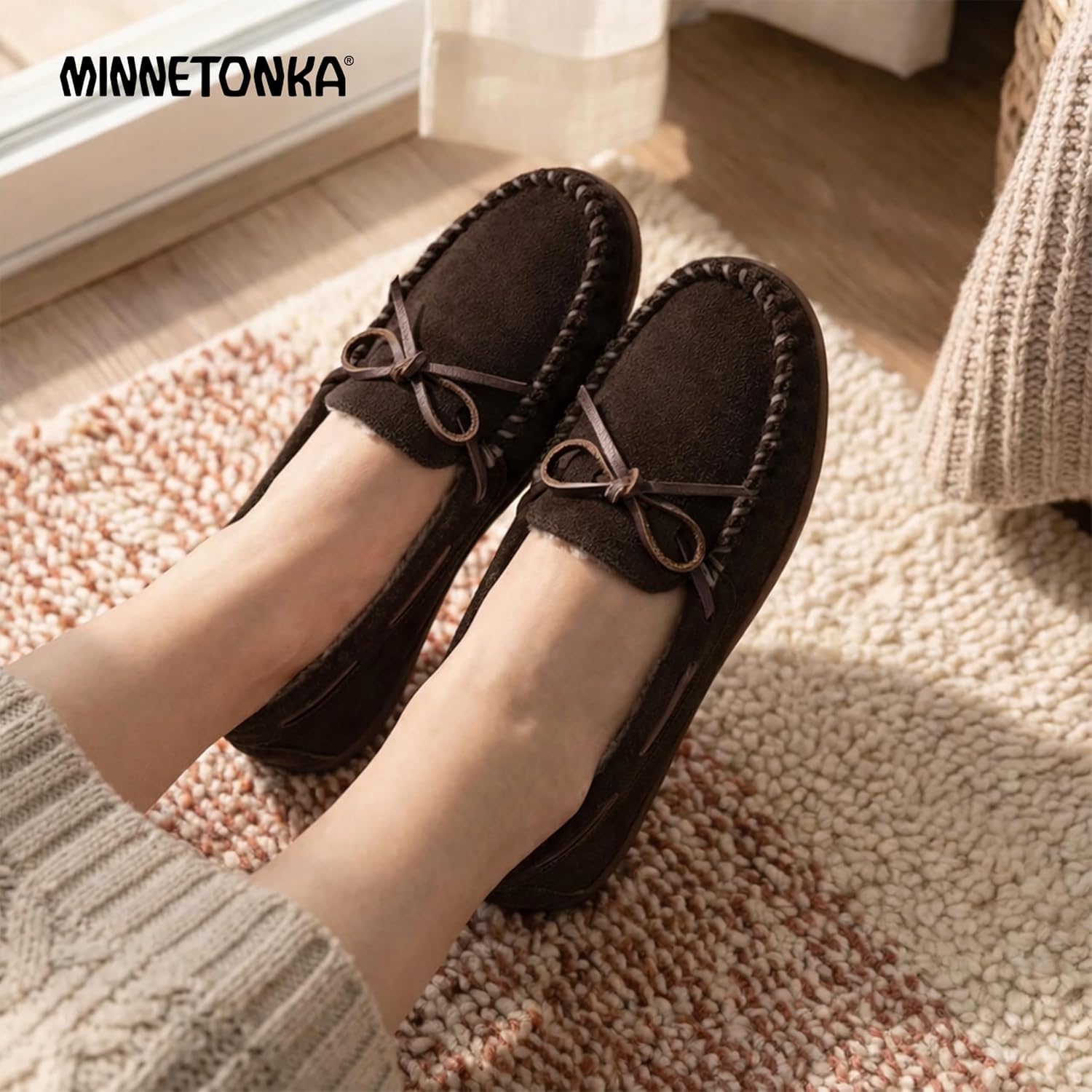 Minnetonka Women's Camp Tie Moc - Indoor/Outdoor Cozy Slippers with Durable Sole - Image 8