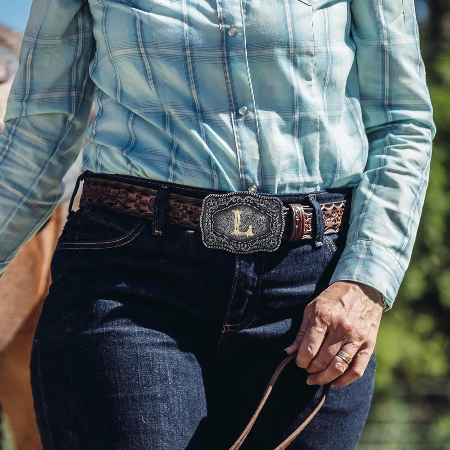 Western Belt Buckles Men Initial Letters ABCDJMR to Z Custom Texas Cowboy Belt Buckle Cowgirl Accessories for Women - Image 6