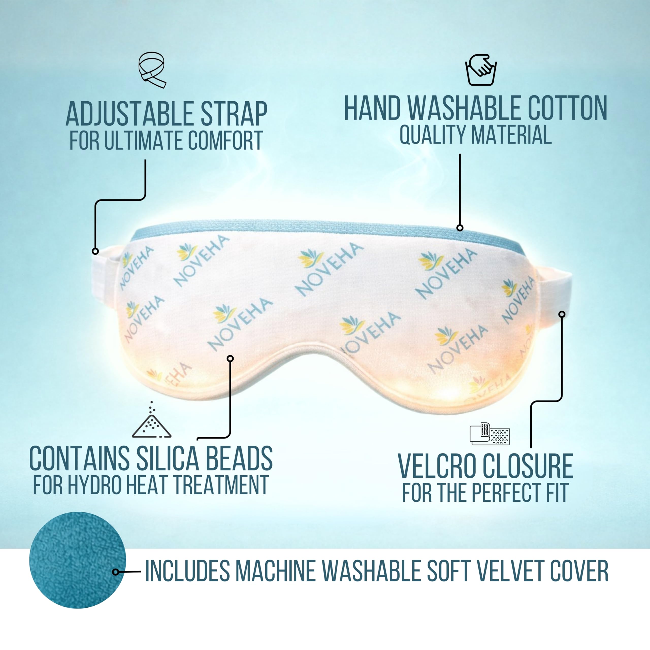 Maschera per occhi ultra calda per occhi secchi sensibili, tecnologia calda umida, attiva nel microonde, per occhi irritati e palpebre, migliora il sonno.