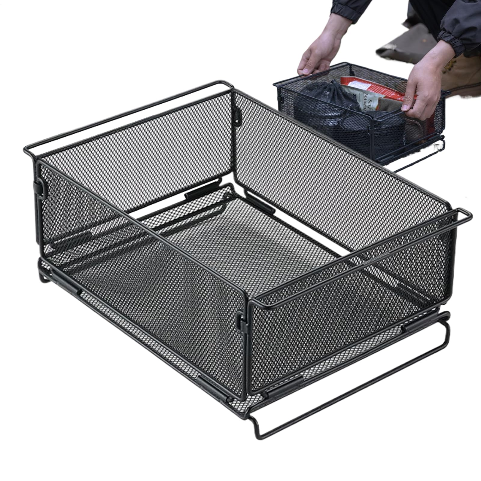 Cestino in Rete Contenitori Metallici Pieghevoli Resistenti | Cucina e Casa per Congelatore Campeggio Giardinaggio