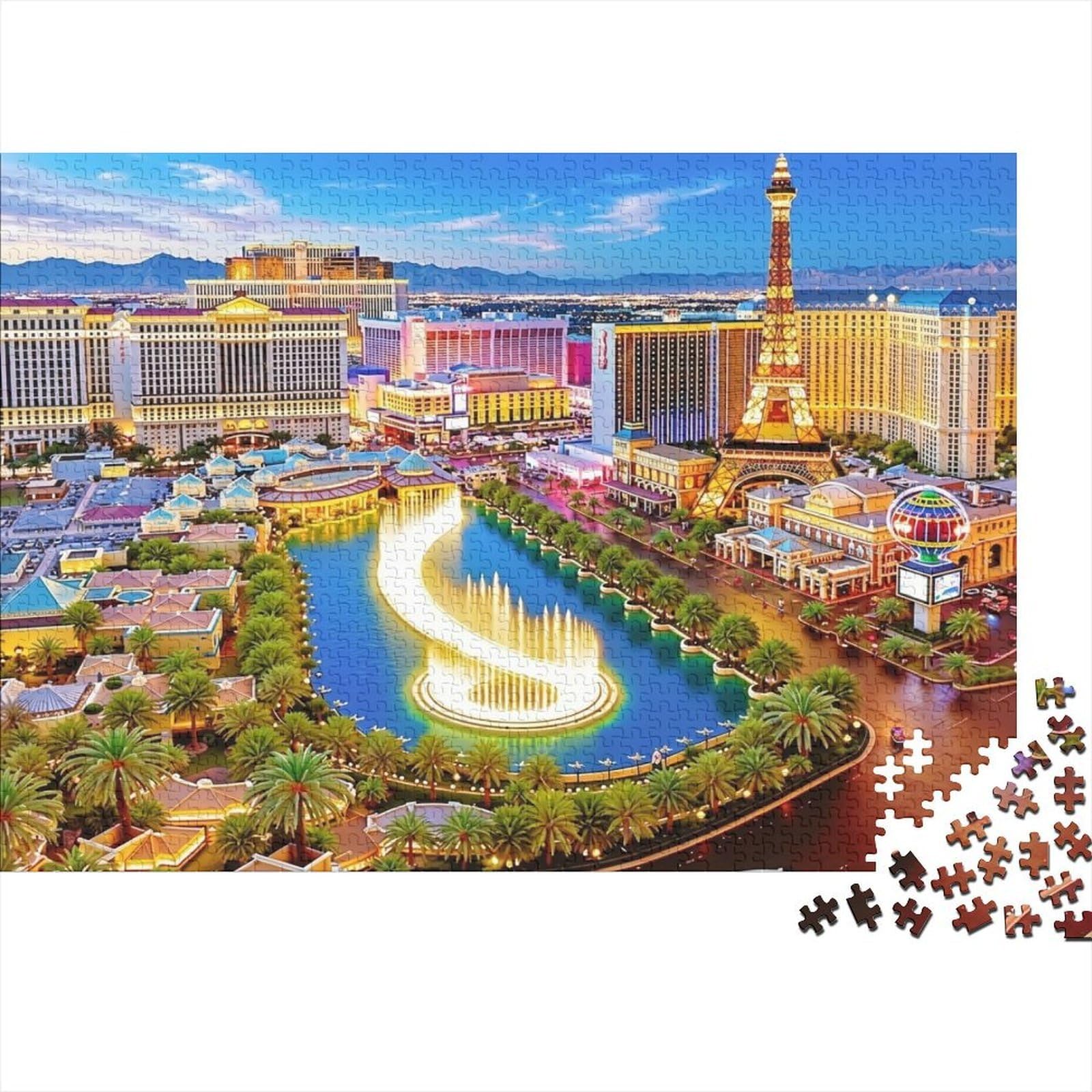 Las Vegas Cityscape 1000 Piece Jigsaw Puzzle Paper Adult Night View Puzzle Game for Family Relaxation 38x26cm/1000pcs โ image 1