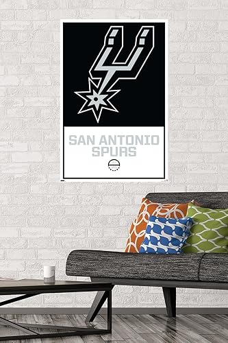 Miniatura 2 de Trends International NBA San Antonio Spurs - Póster de pared con logotipo 21, 22.375 x 34 pulgadas, paquete de póster y montaje prémium
