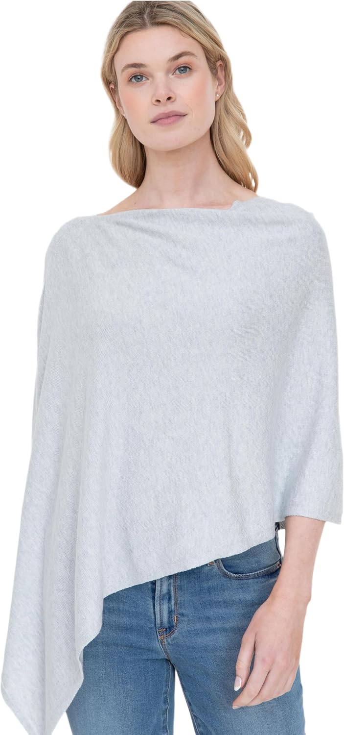 Caroline Grace Cashmere Blend Poncho by Alashan Lightweight & Super Soft - 95% Cotton 5% Cashmere - Great Gift Item - Image 5