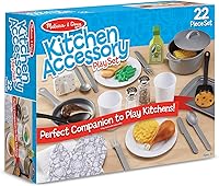 Melissa & Doug 22-Piece Play Kitchen Accessories Set - Pots, Pans, Utensils for Toddler Pretend Play