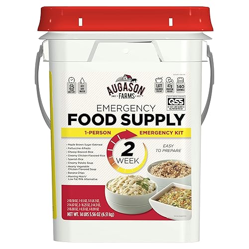 Augason Farms Cubo de alimentos de emergencia para 2 semanas 1 para supervivencia 4 galones 5-32202 24 libras