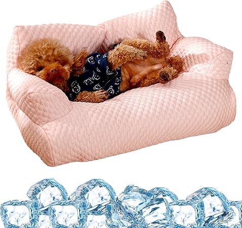 Ice Silk Cooling Pet Bed Breathable Washable Dog Sofa Bed, Dog Cooling Bed Summer Sleeping Cool Ice Silk Bed for Small, Large Dogs & Cats, Summer Dog Cooling Bed (Large,Pink) Ice Silk Cooling Pet Bed Breathable Washable Dog Sofa Bed, Dog Cooling Bed Summer Sleeping Cool Ice Silk Bed for Small, Large Dogs & Cats, Summer Dog Cooling Bed (Large,Pink)