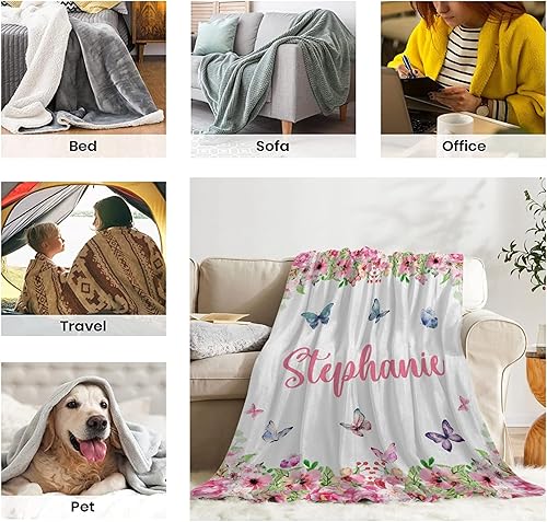 Miniatura 9 de BUYYET Manta de bebé personalizada con nombre, manta de bebé personalizada para niñas y niños, regalo de Navidad, manta de recepción de bebé