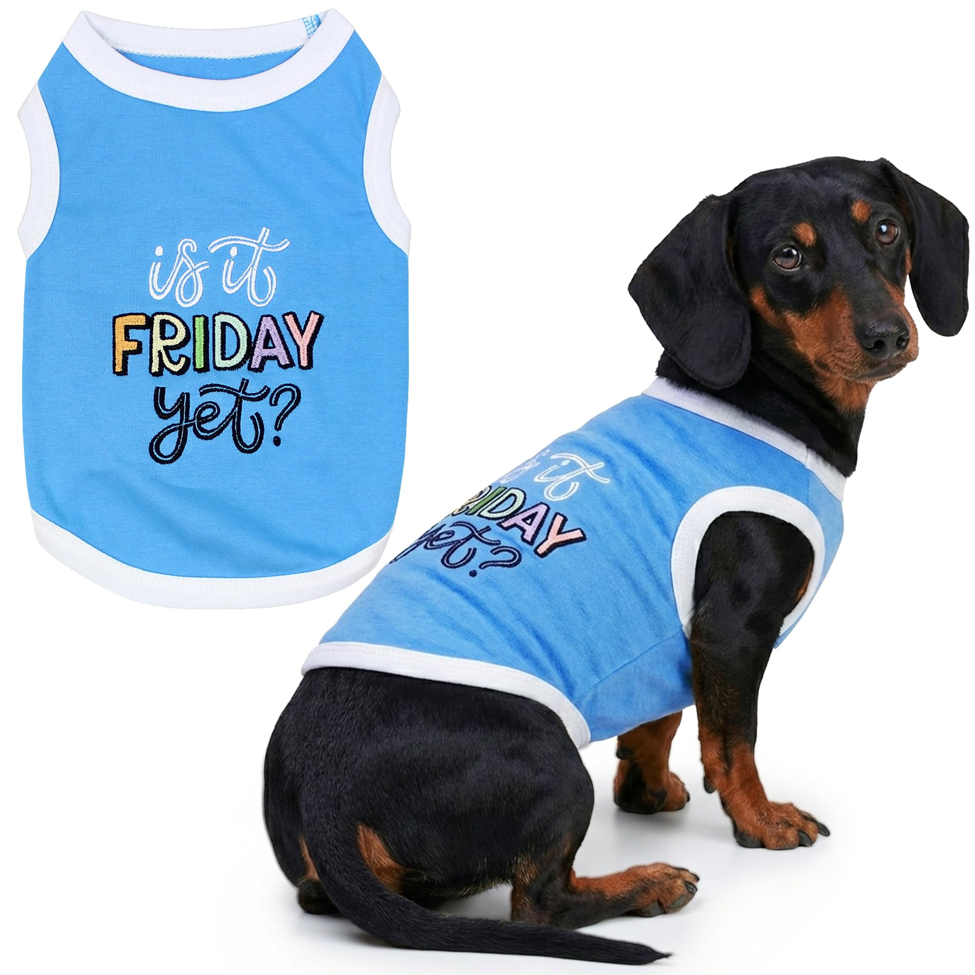 Parisian Pet Dog Shirt – 100% Cotton Shirts for Large Dogs – Sleeveless Puppy Vest – Lightweight and Breathable Pet Apparel – Pullover Summer Dog Clothes - Stretchy Funny T Shirts for Dogs