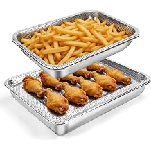 2 Pcs 15.74"12.59" Stainless Steel Roasting Pan Set, Baking Pan for Oven with 2 Pcs Oil-spill Trays, Heavy Duty, Dishwasher Safe Rectangular Lasagna Pan for Turkey Chicken, Silver
