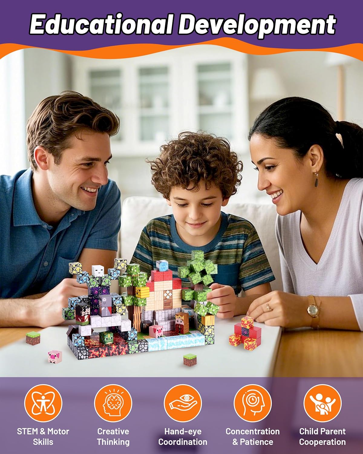 200 PCS Magnetic Blocks,Magnetic Building Blocks,Magnet Toys for Kids,Blocks Magnet Set,Stacking Magnets, School STEM Toys for Boys and Girls Age 3+ Years Old