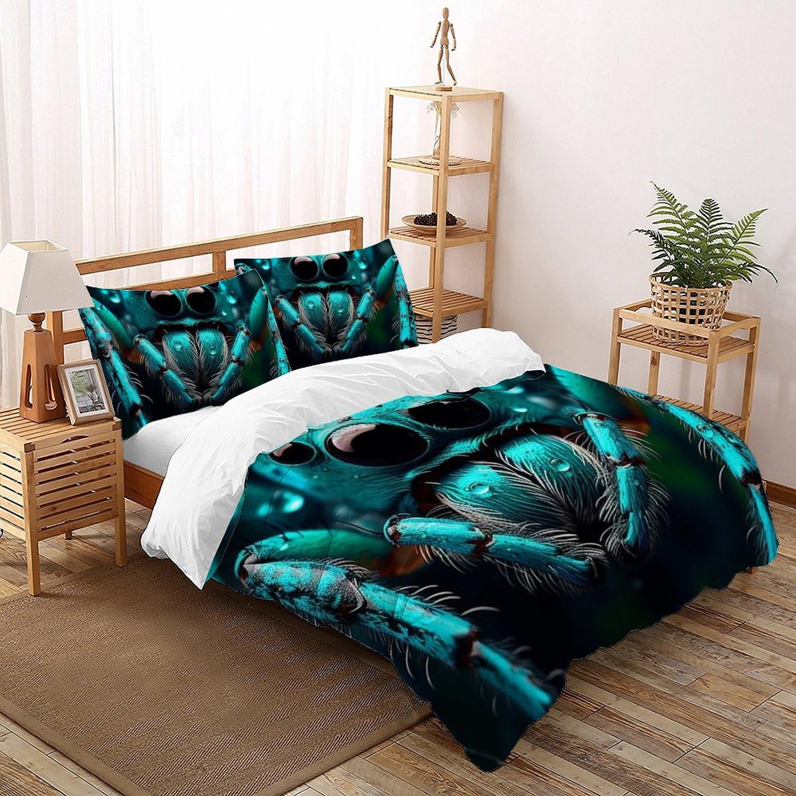 Housse de couette 260x220 Araignée microfibre et taies d'oreiller Animaux Land
